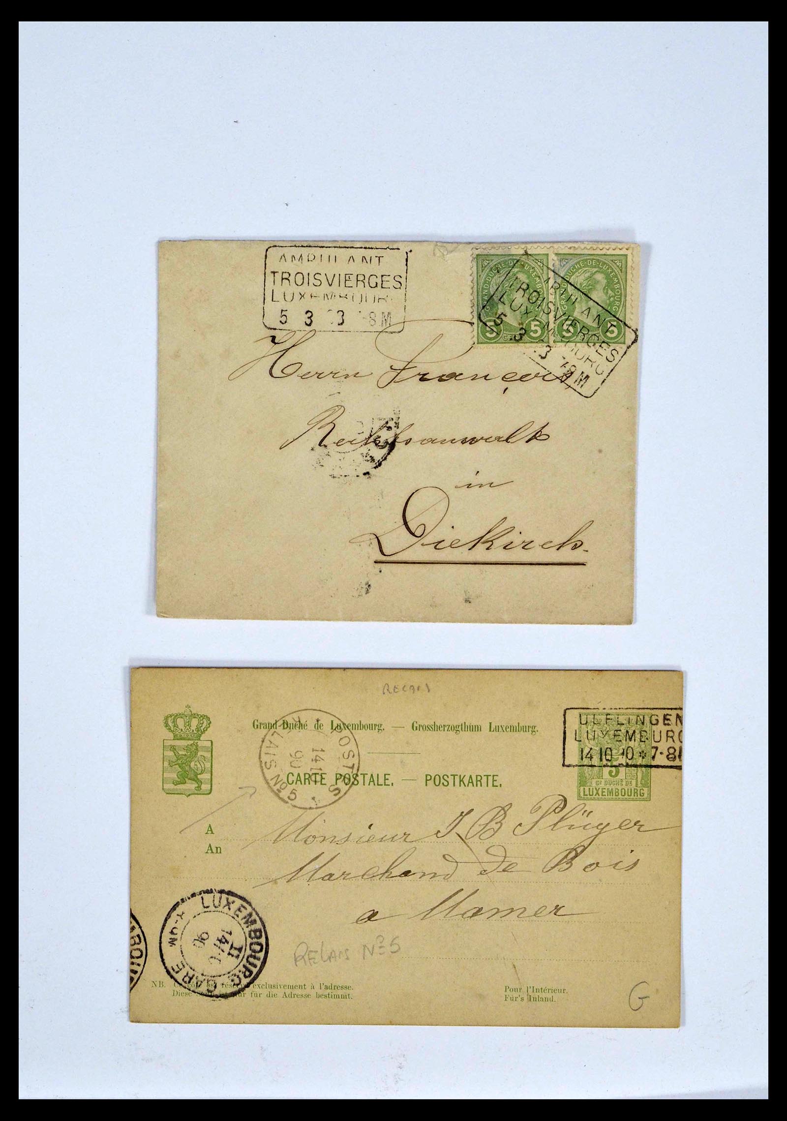 38876 0030 - Stamp collection 38876 Luxembourg train cancels 1890-1950.