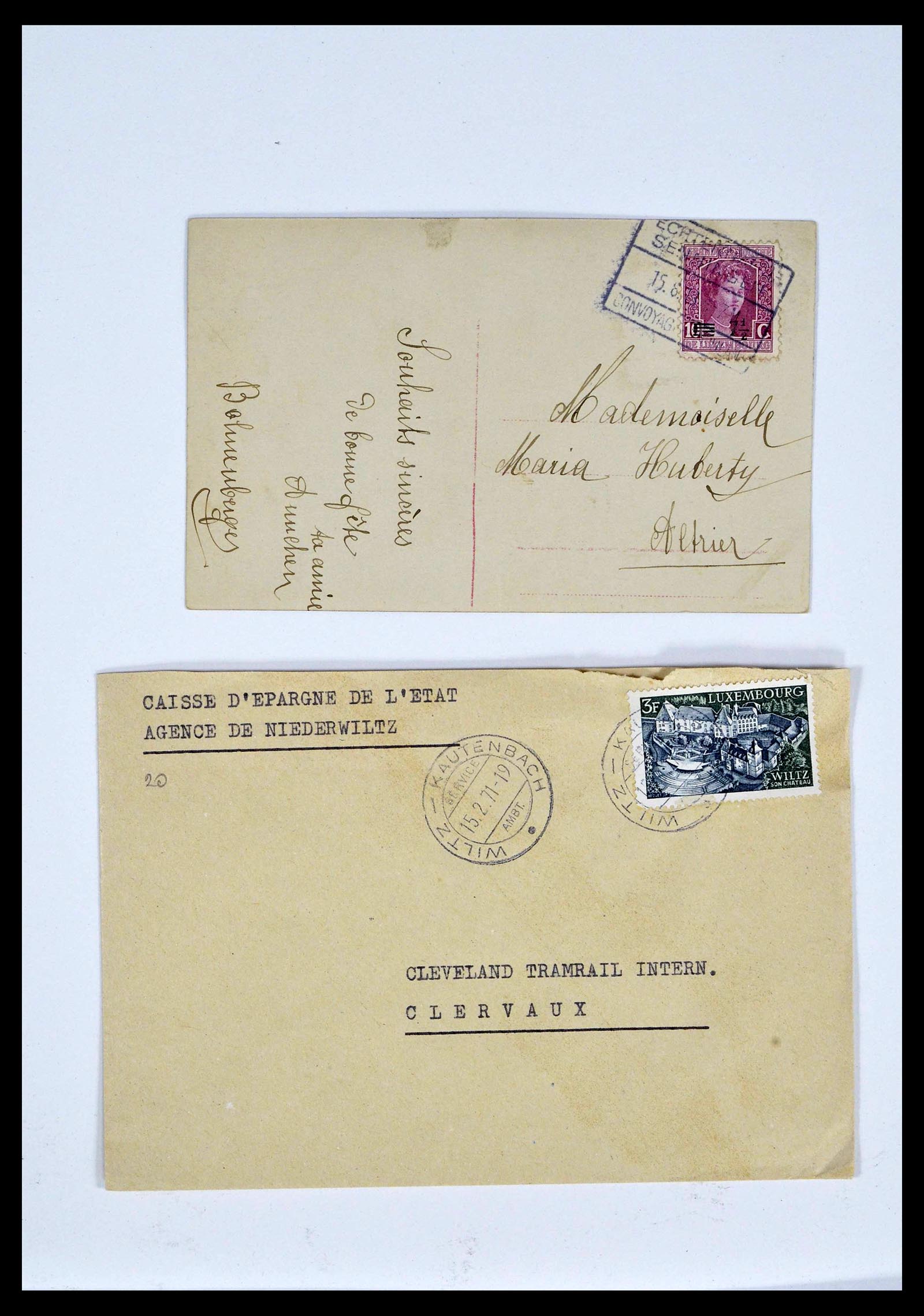 38876 0032 - Postzegelverzameling 38876 Luxemburg treinstempels 1890-1950.