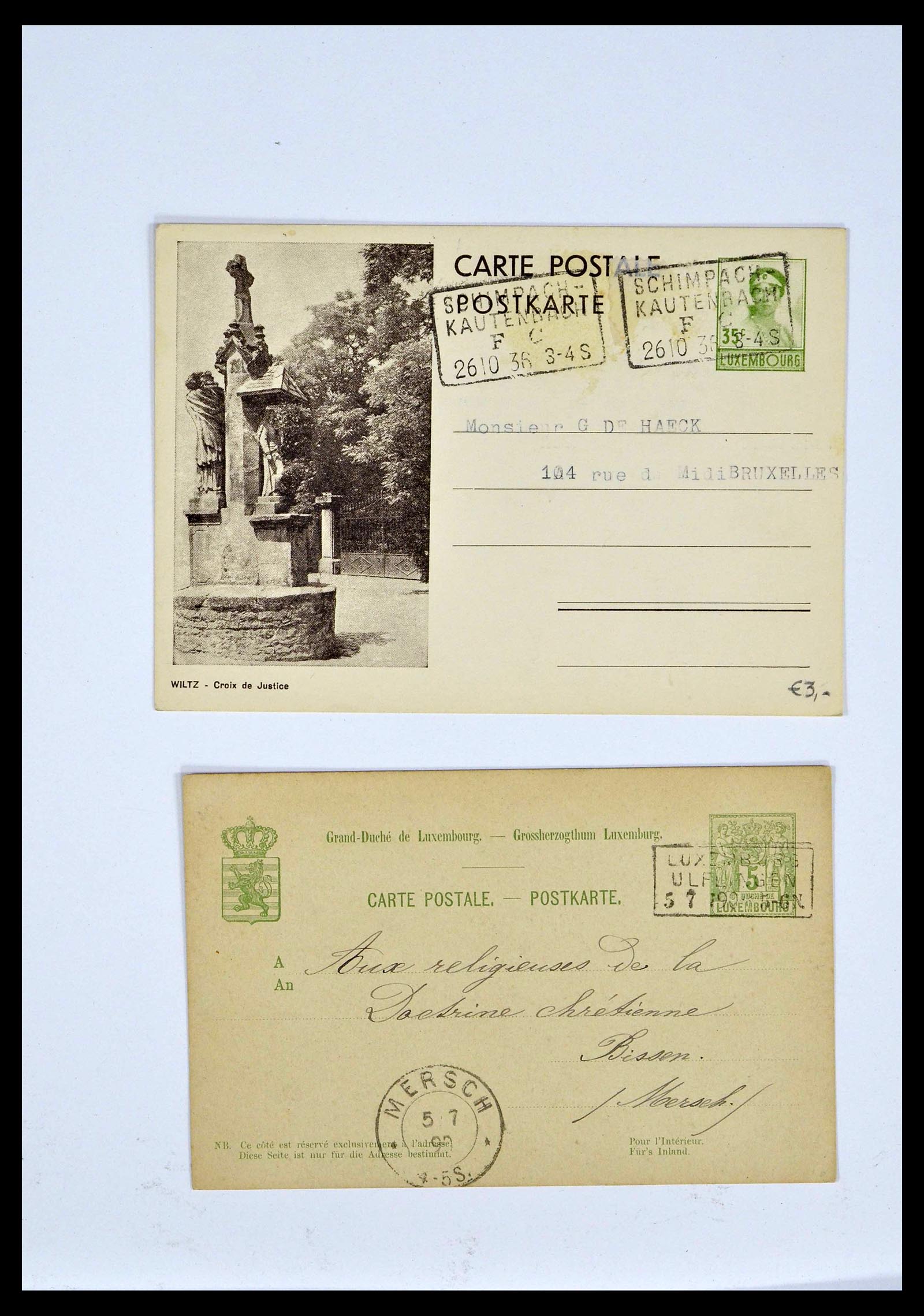 38876 0033 - Postzegelverzameling 38876 Luxemburg treinstempels 1890-1950.