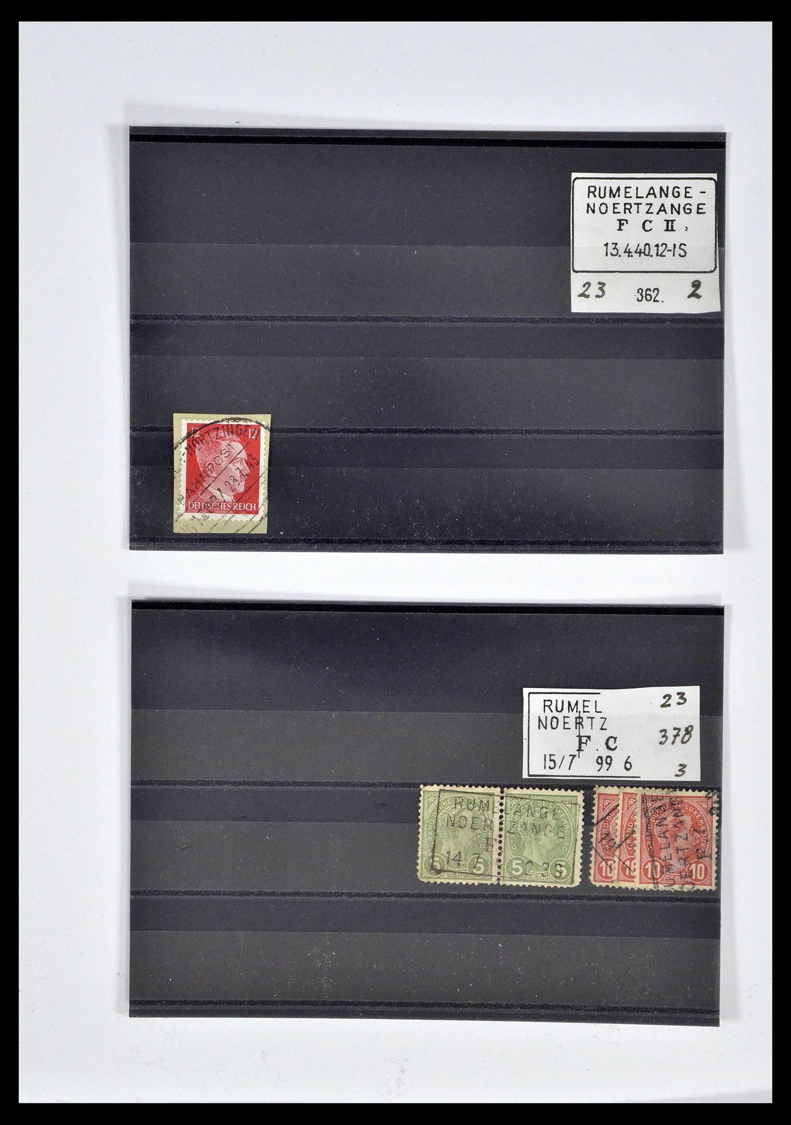 38876 0034 - Postzegelverzameling 38876 Luxemburg treinstempels 1890-1950.