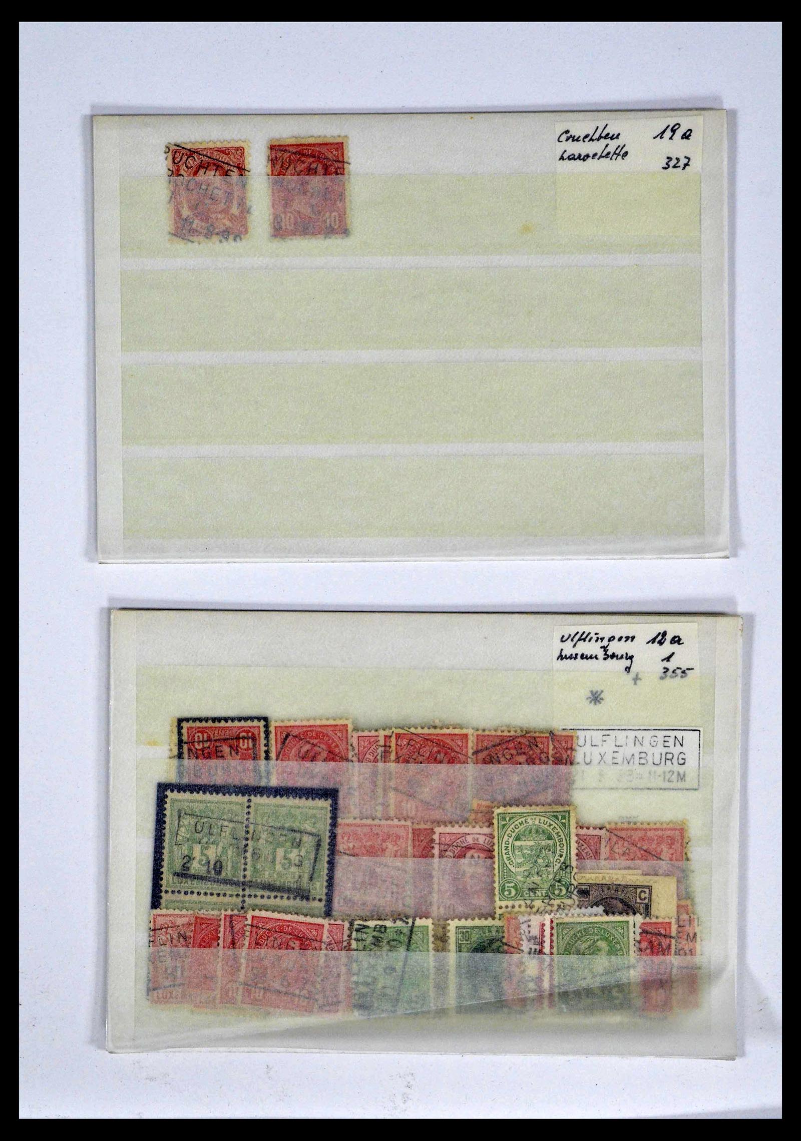 38876 0038 - Postzegelverzameling 38876 Luxemburg treinstempels 1890-1950.