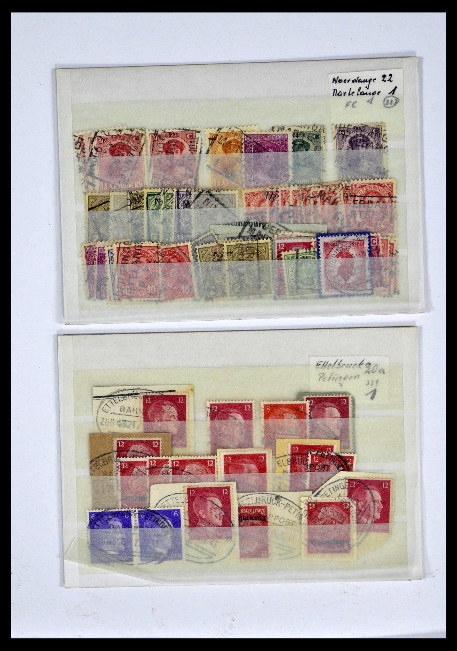 38876 0039 - Postzegelverzameling 38876 Luxemburg treinstempels 1890-1950.