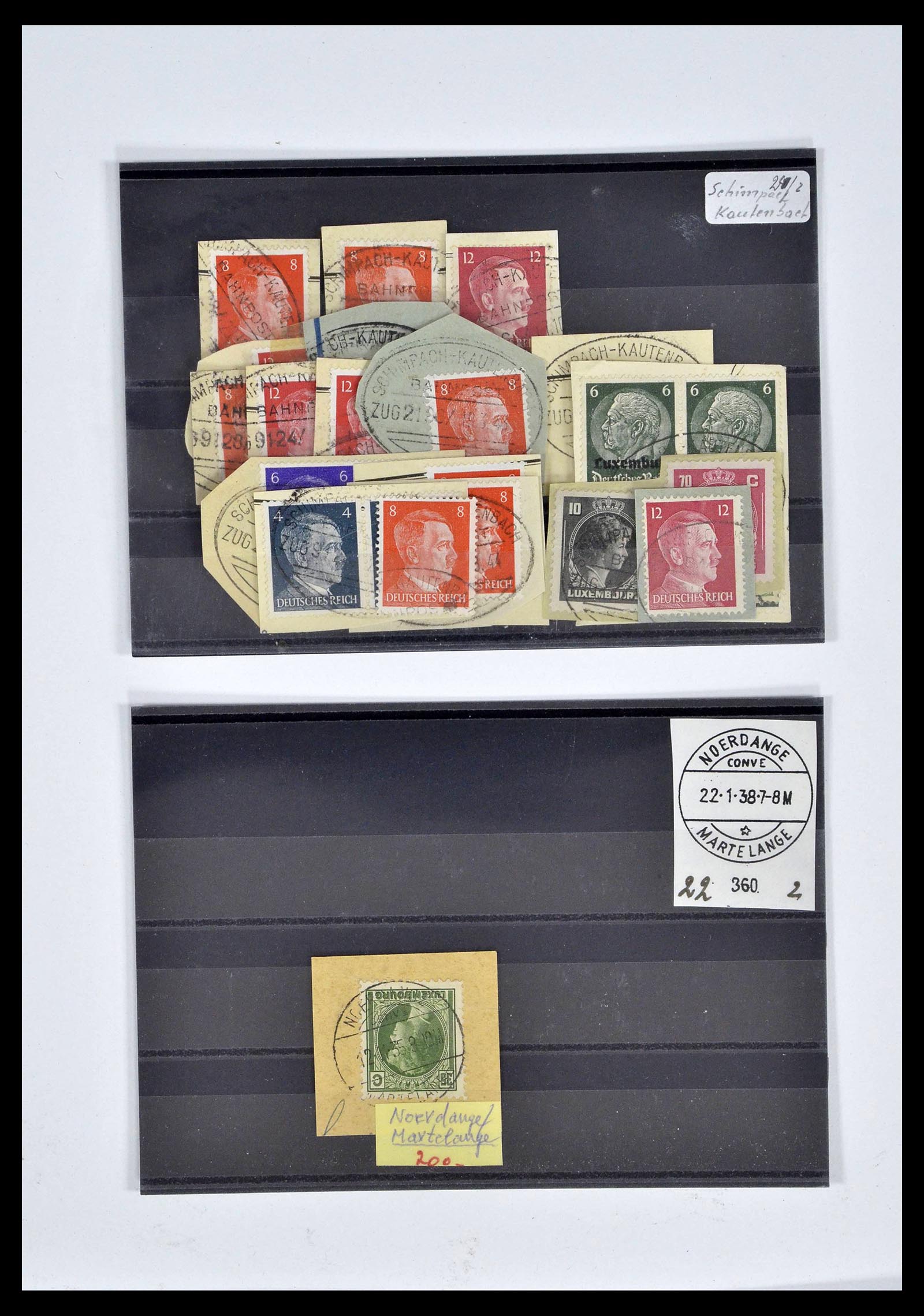 38876 0040 - Postzegelverzameling 38876 Luxemburg treinstempels 1890-1950.