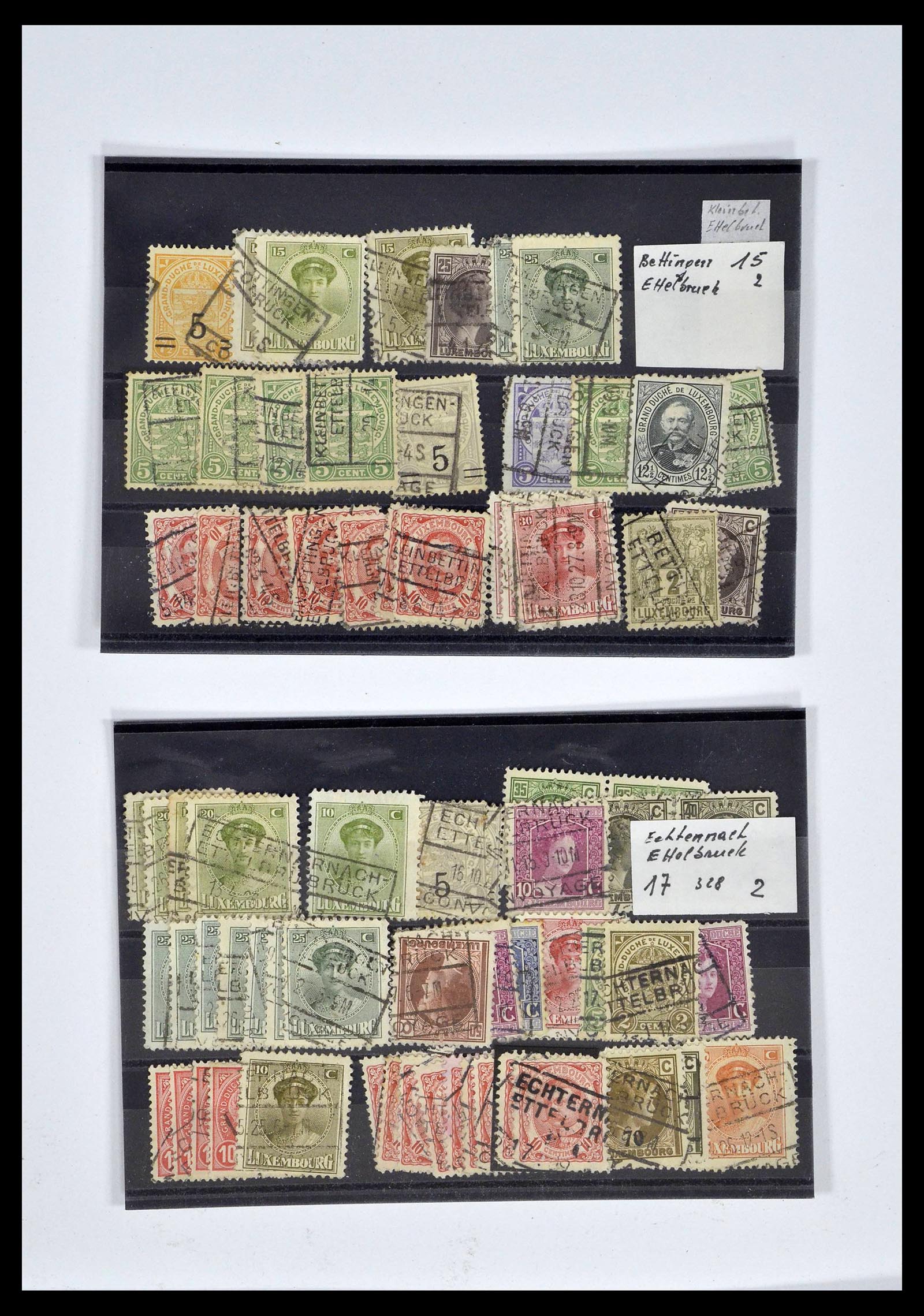 38876 0042 - Postzegelverzameling 38876 Luxemburg treinstempels 1890-1950.