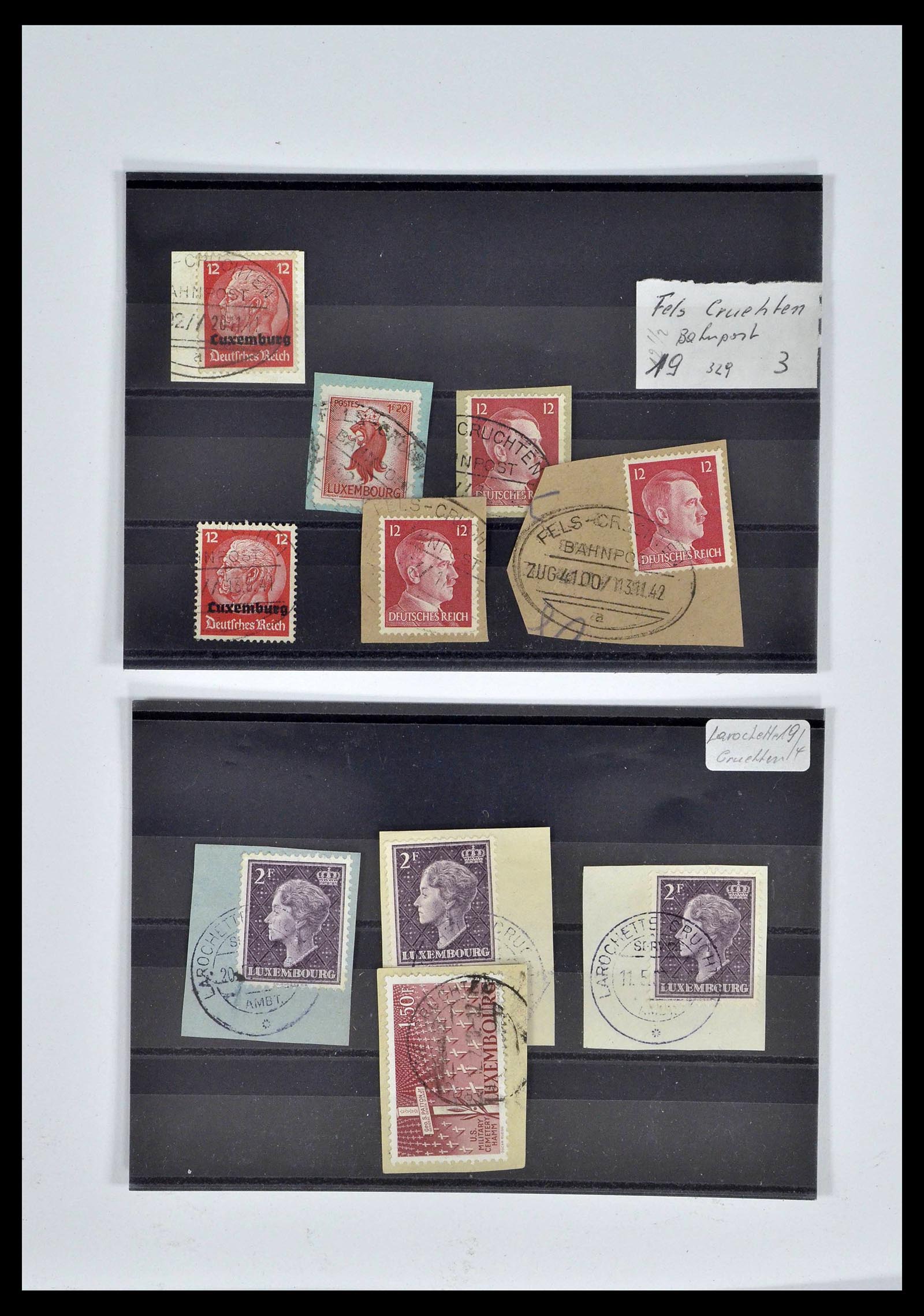 38876 0044 - Postzegelverzameling 38876 Luxemburg treinstempels 1890-1950.