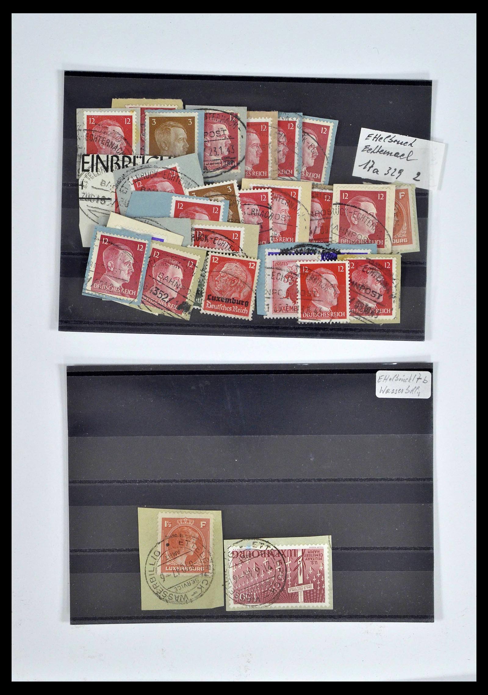 38876 0047 - Postzegelverzameling 38876 Luxemburg treinstempels 1890-1950.