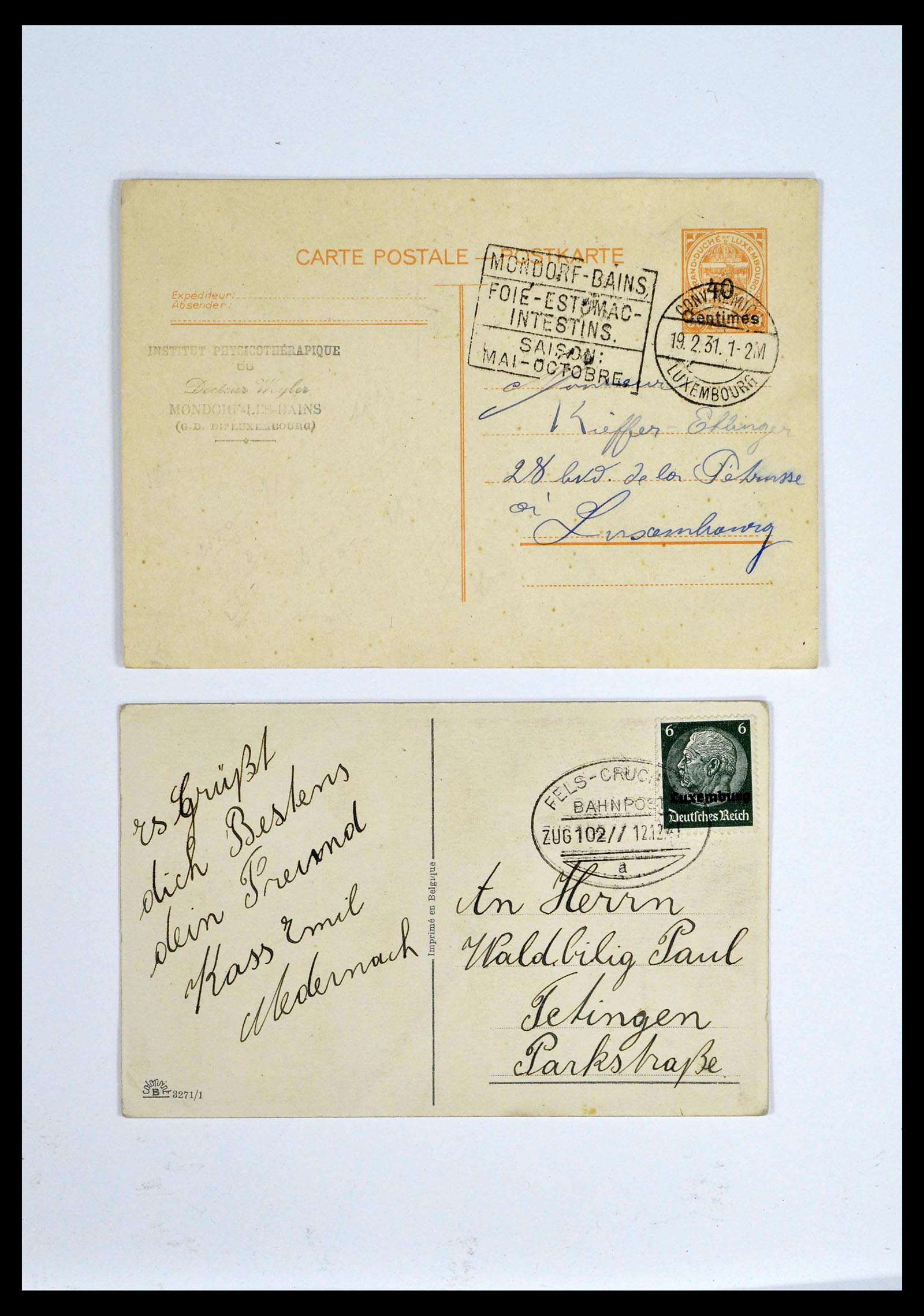 38876 0049 - Postzegelverzameling 38876 Luxemburg treinstempels 1890-1950.