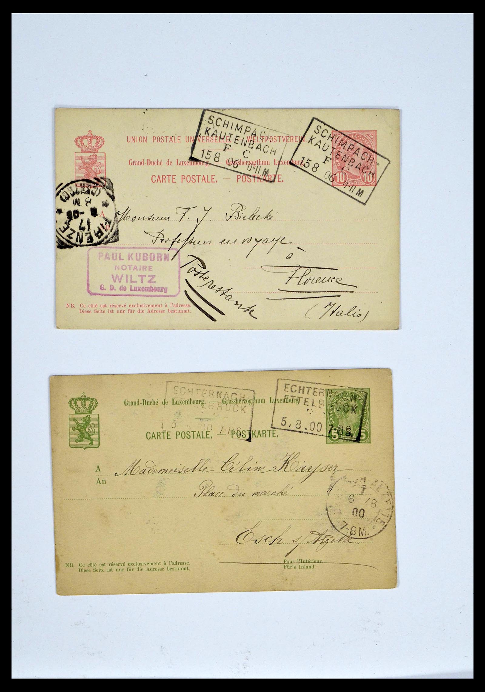 38876 0052 - Postzegelverzameling 38876 Luxemburg treinstempels 1890-1950.