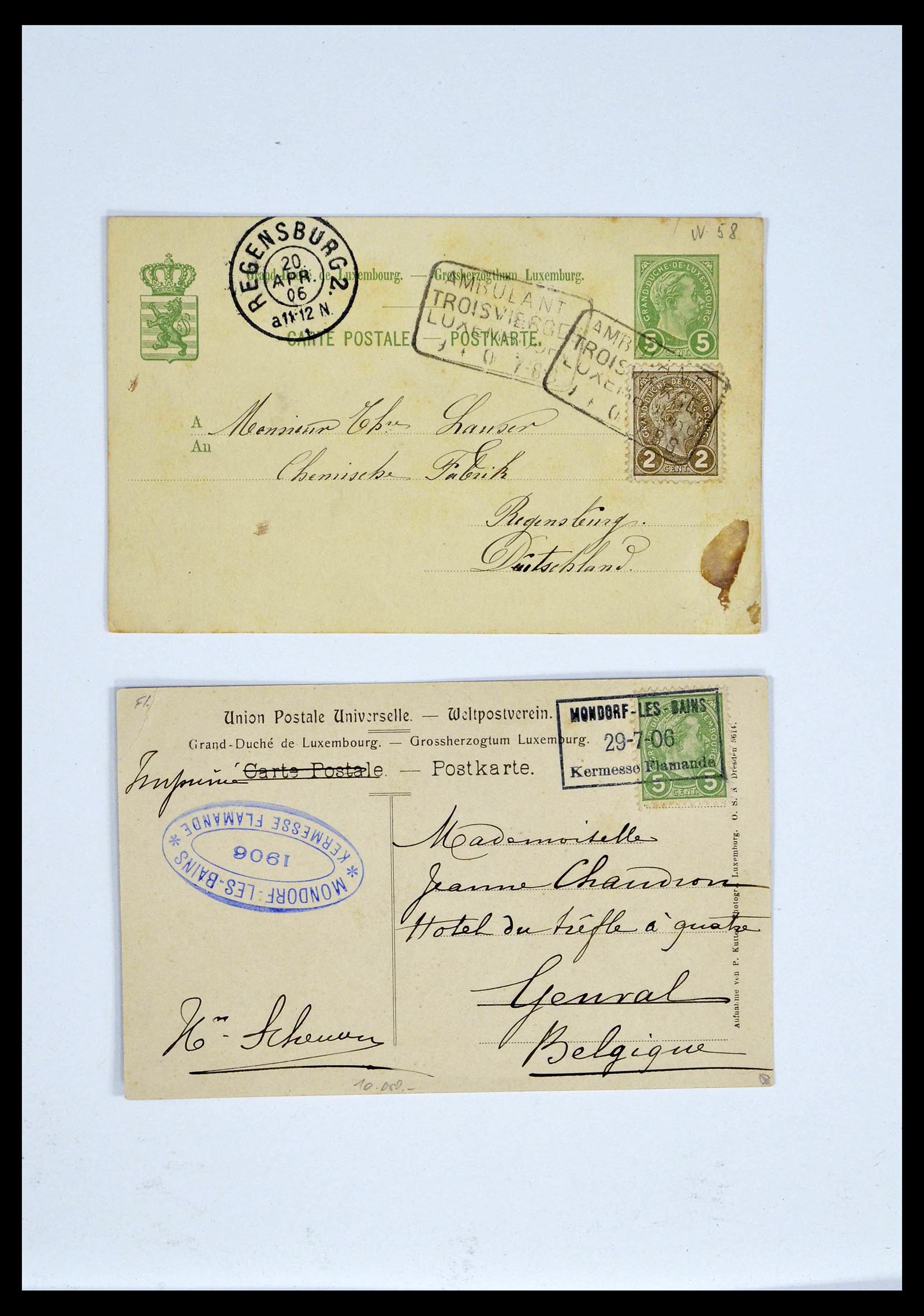38876 0053 - Postzegelverzameling 38876 Luxemburg treinstempels 1890-1950.