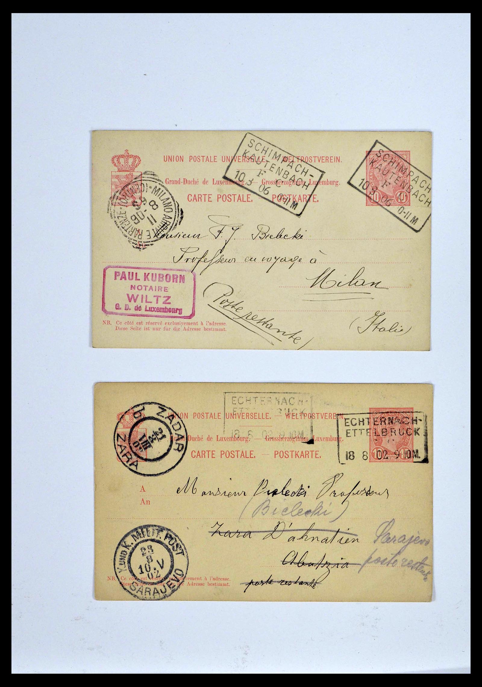 38876 0054 - Stamp collection 38876 Luxembourg train cancels 1890-1950.