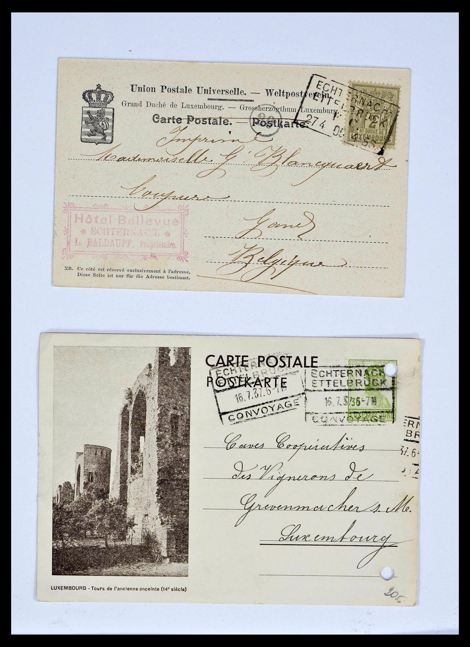 38876 0056 - Postzegelverzameling 38876 Luxemburg treinstempels 1890-1950.