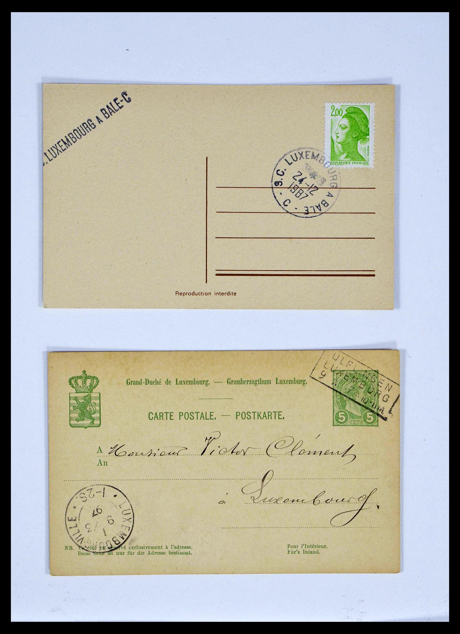 38876 0058 - Stamp collection 38876 Luxembourg train cancels 1890-1950.