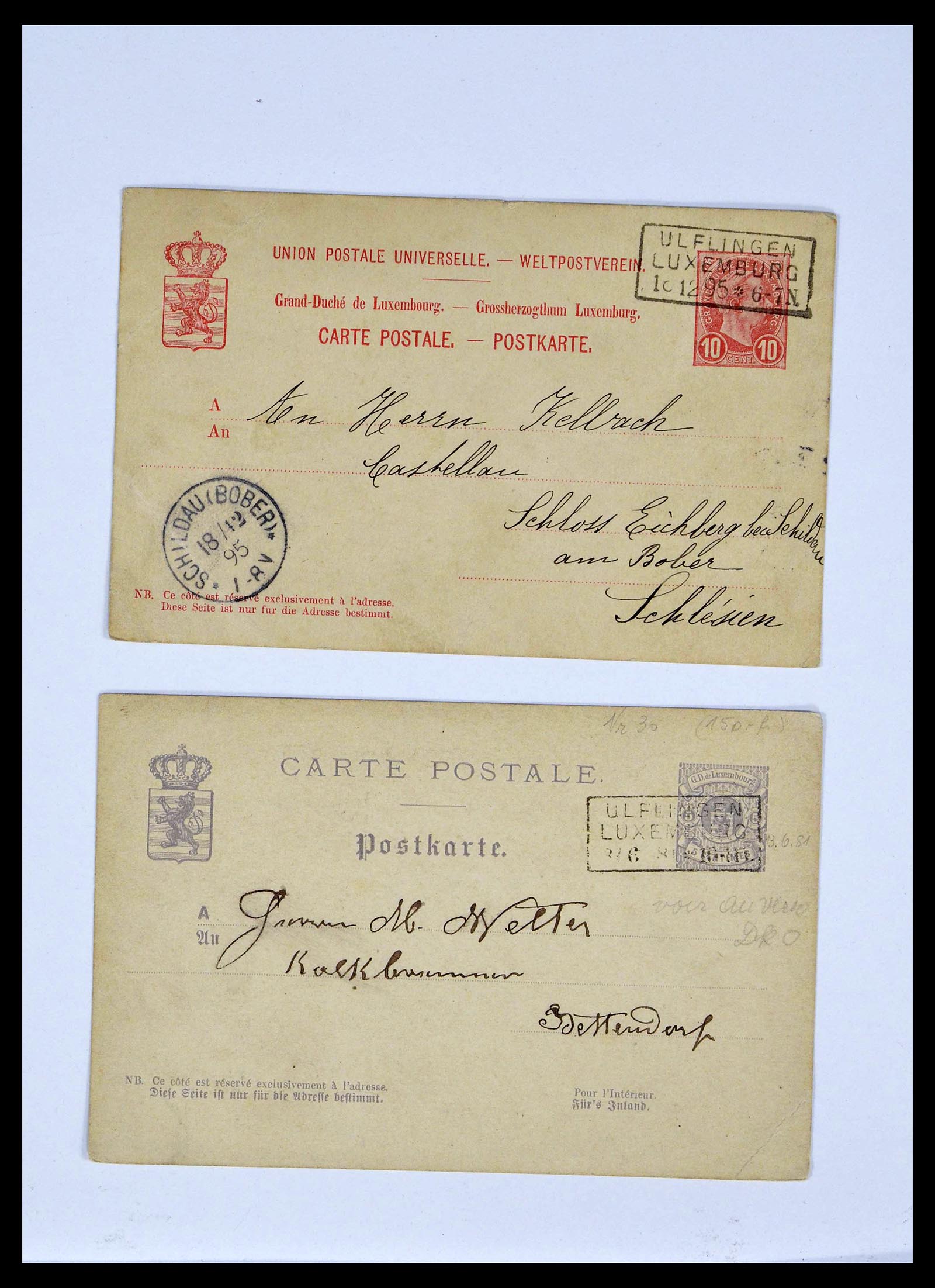 38876 0060 - Stamp collection 38876 Luxembourg train cancels 1890-1950.