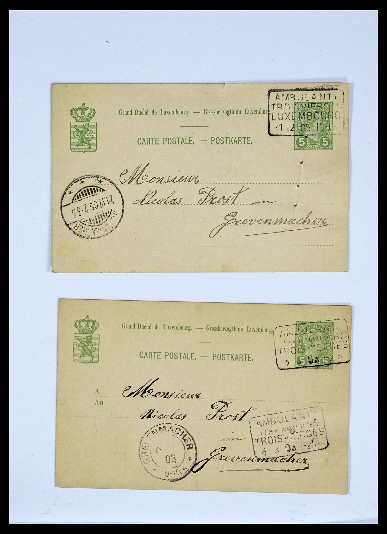 38876 0067 - Stamp collection 38876 Luxembourg train cancels 1890-1950.