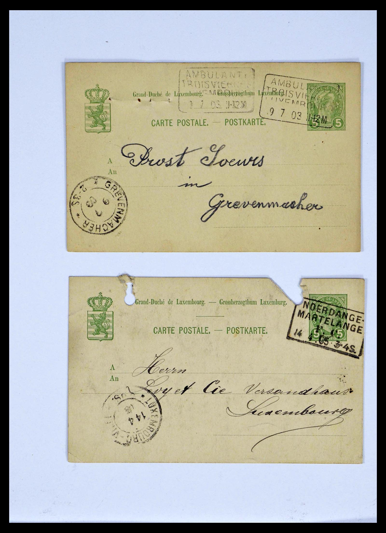 38876 0068 - Stamp collection 38876 Luxembourg train cancels 1890-1950.