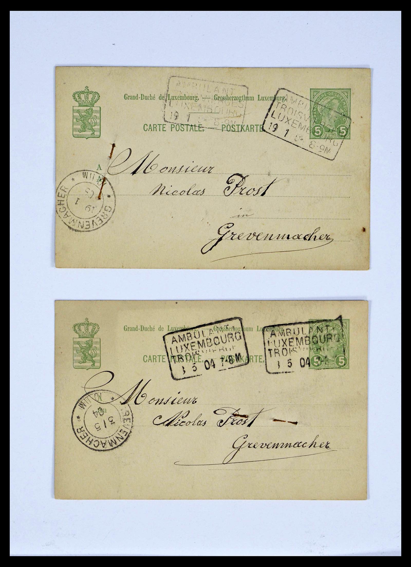 38876 0069 - Stamp collection 38876 Luxembourg train cancels 1890-1950.