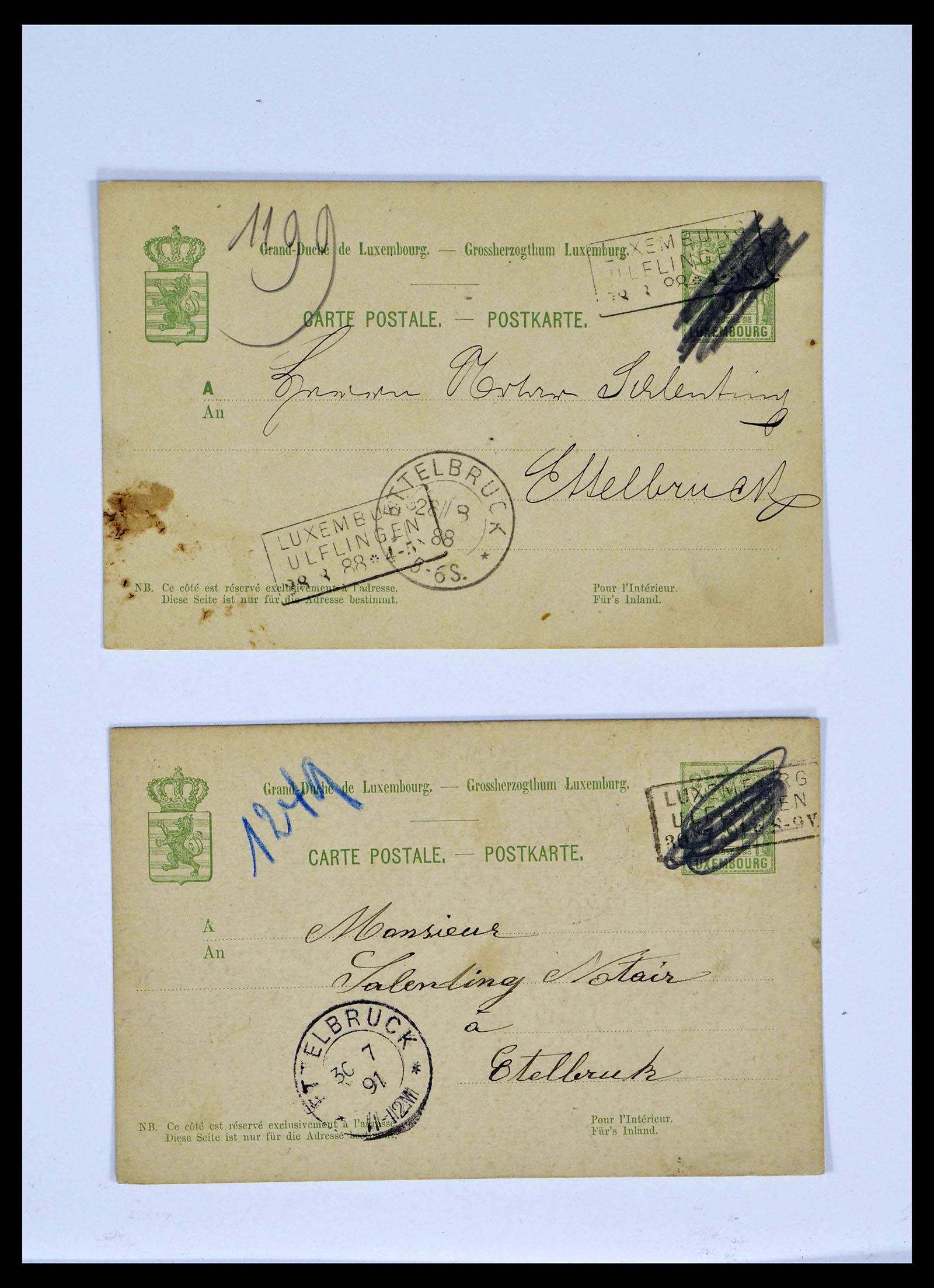 38876 0070 - Stamp collection 38876 Luxembourg train cancels 1890-1950.