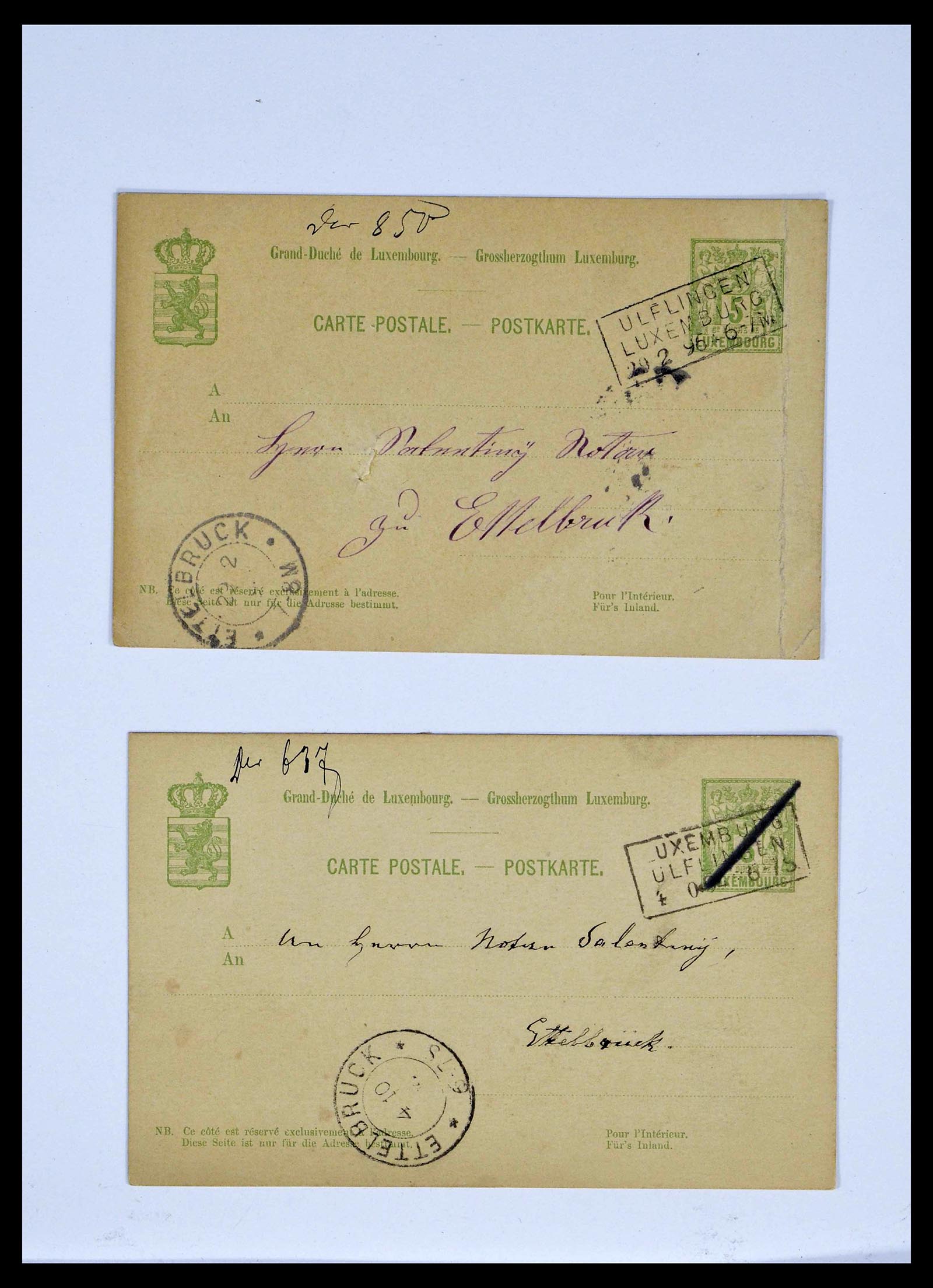 38876 0071 - Stamp collection 38876 Luxembourg train cancels 1890-1950.