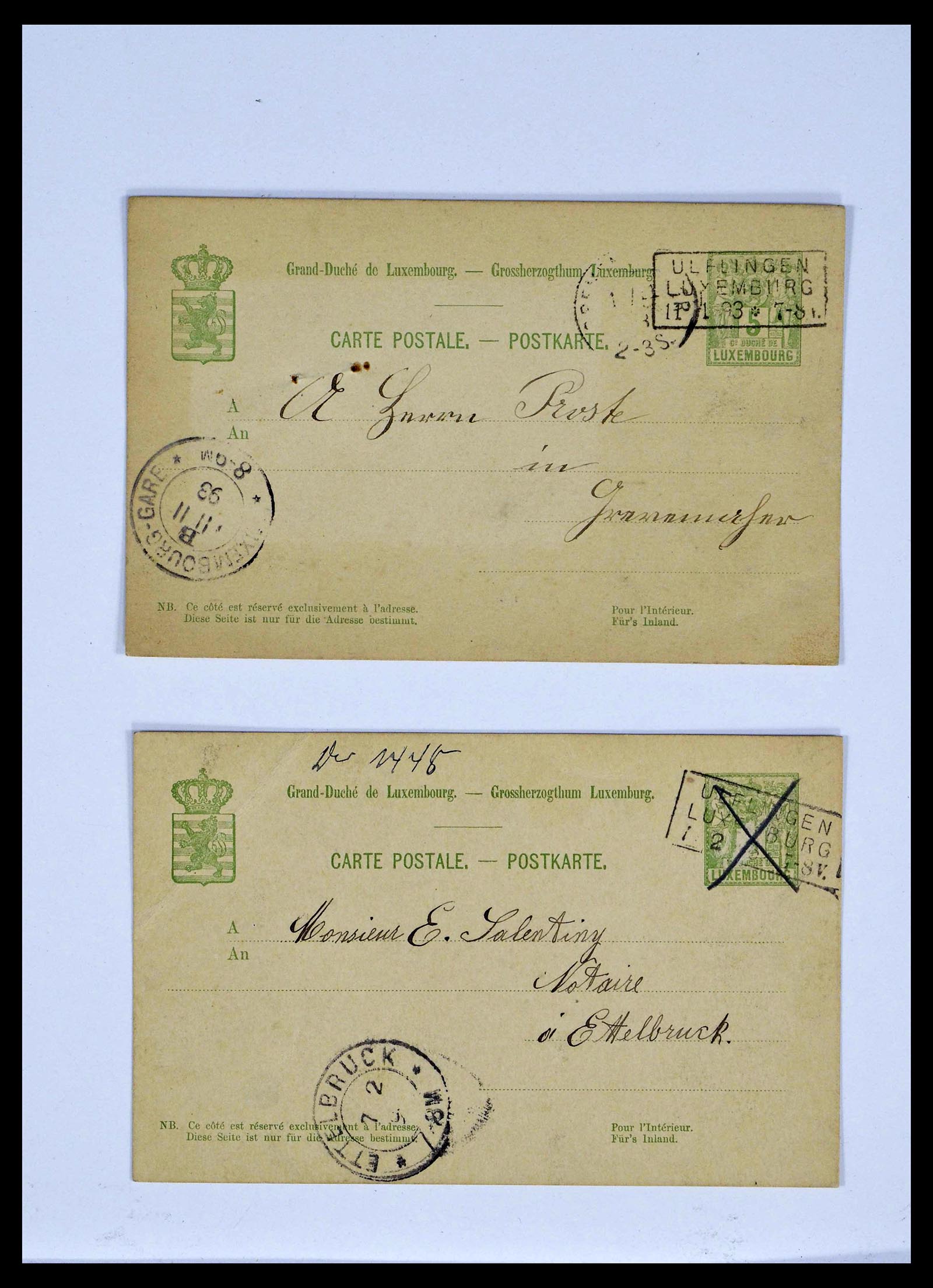 38876 0072 - Stamp collection 38876 Luxembourg train cancels 1890-1950.