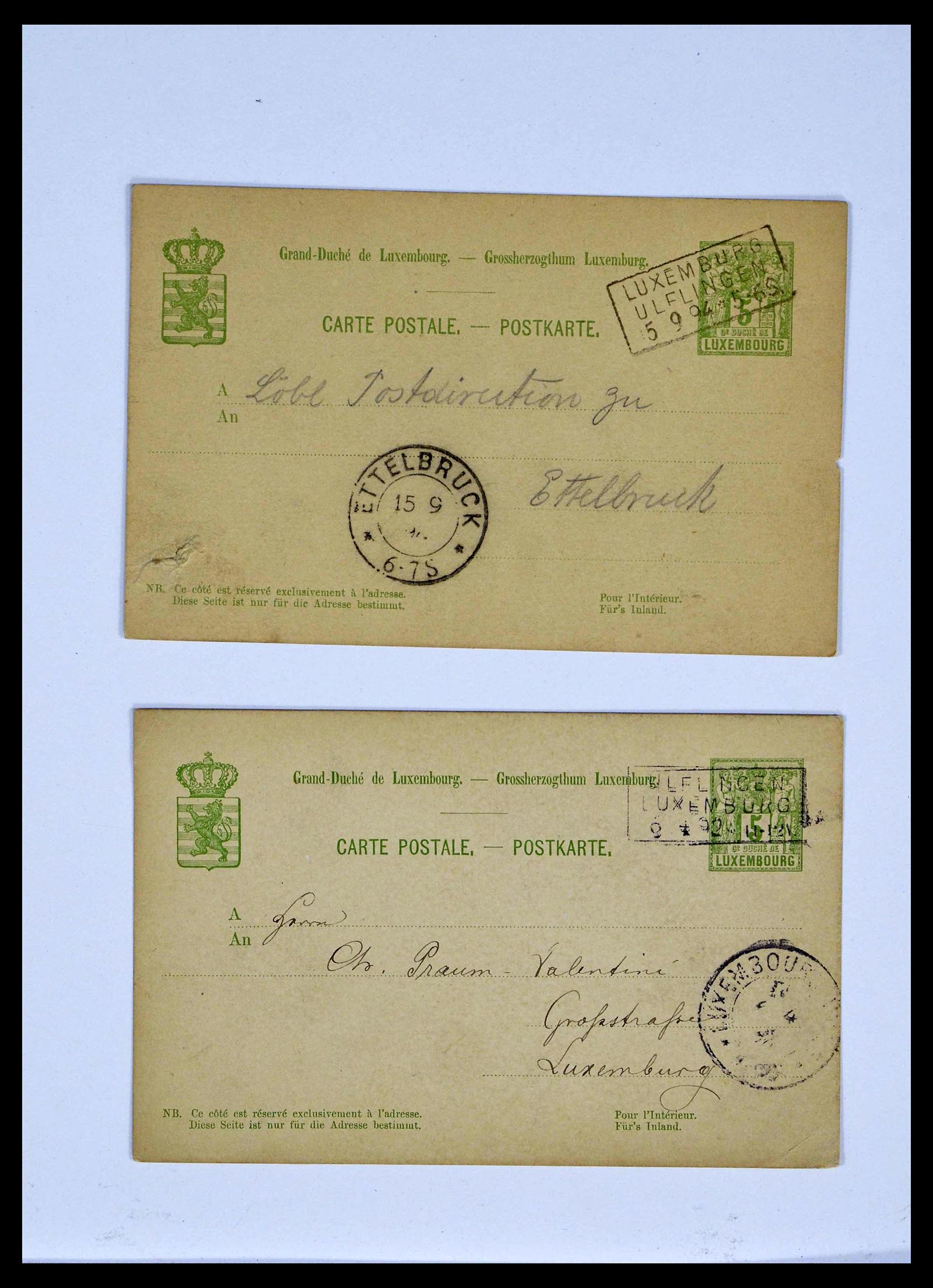 38876 0073 - Stamp collection 38876 Luxembourg train cancels 1890-1950.