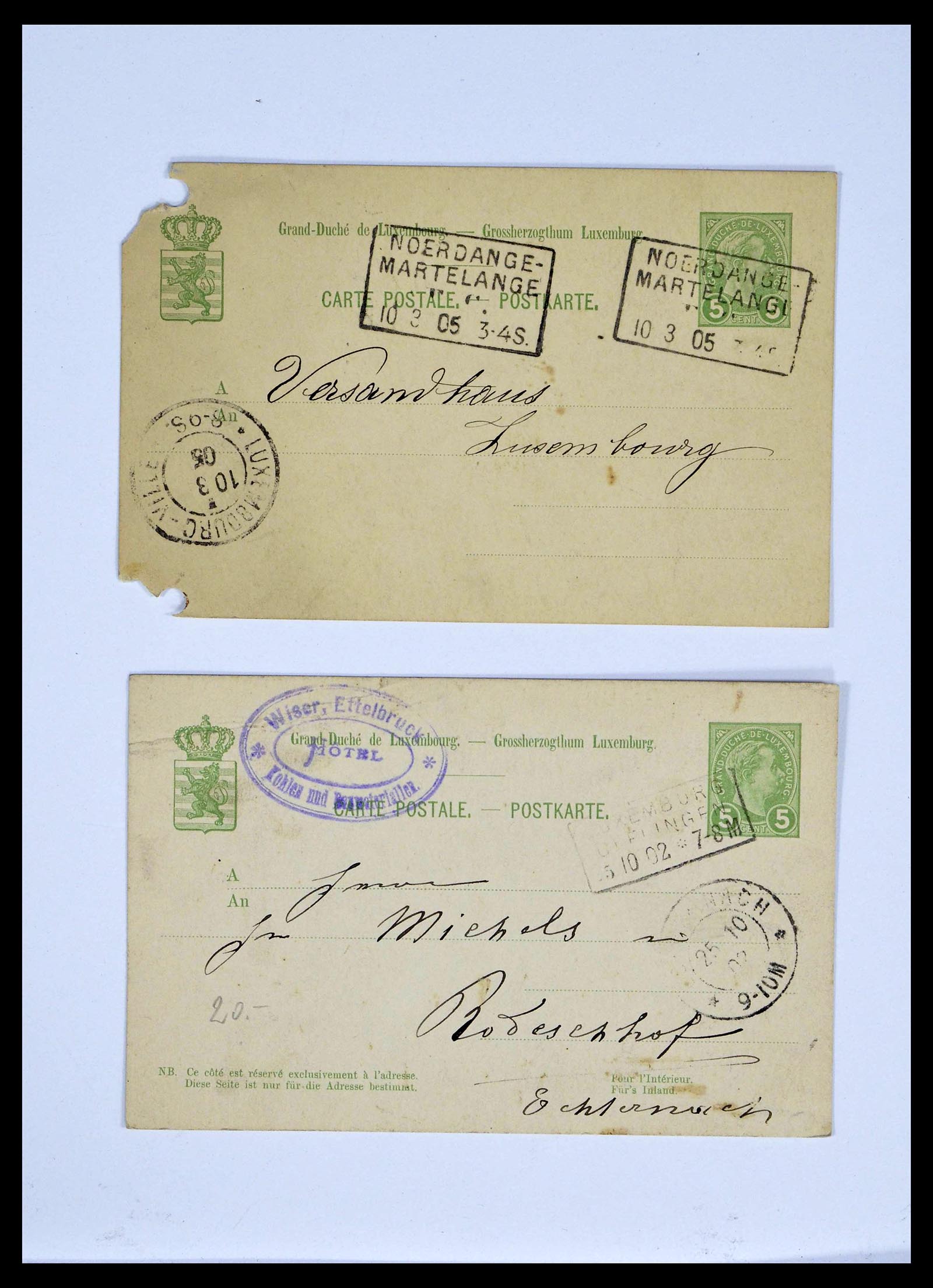 38876 0074 - Stamp collection 38876 Luxembourg train cancels 1890-1950.