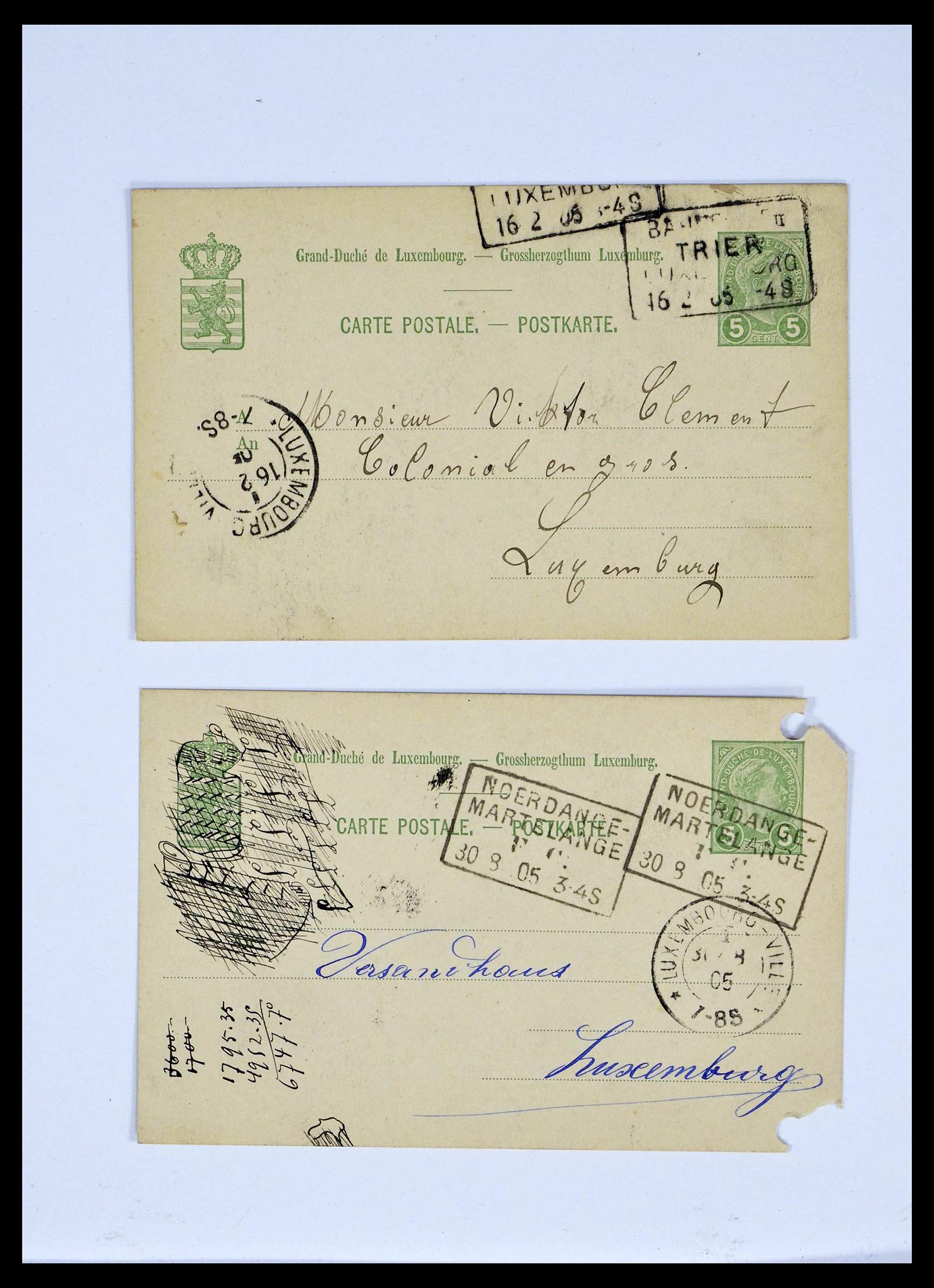 38876 0076 - Stamp collection 38876 Luxembourg train cancels 1890-1950.