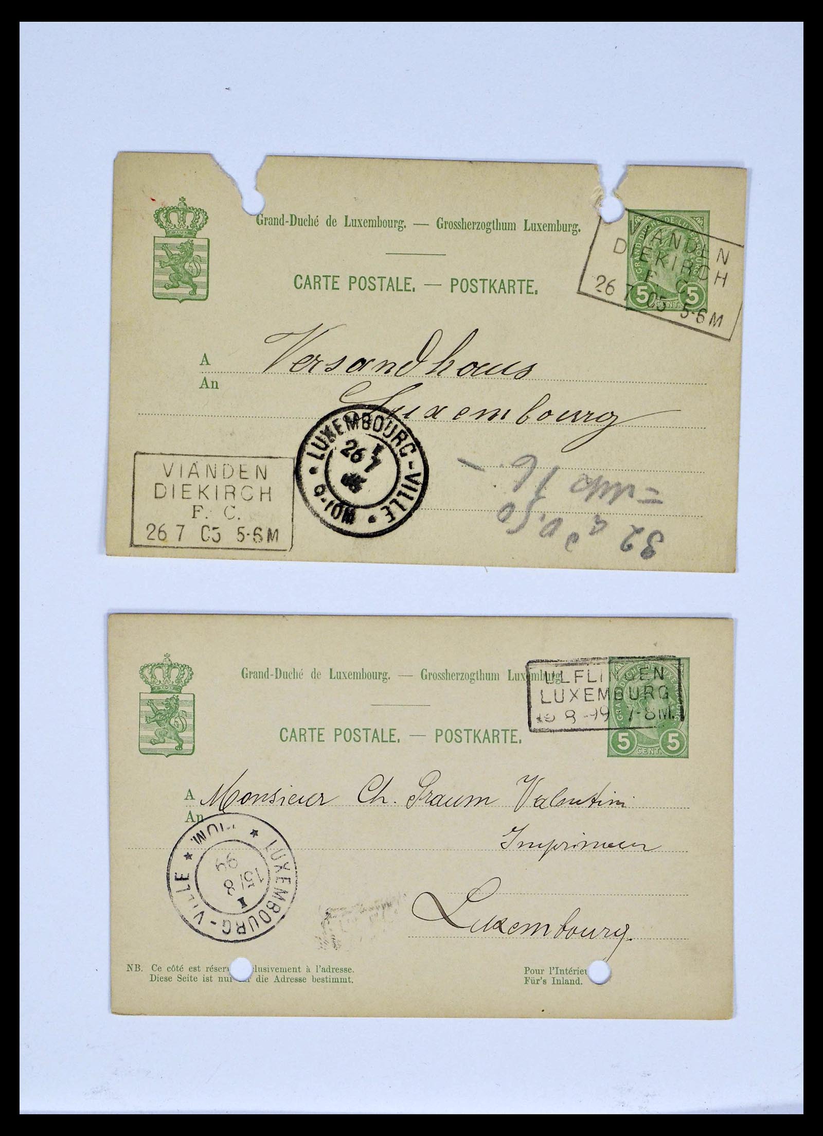 38876 0077 - Stamp collection 38876 Luxembourg train cancels 1890-1950.