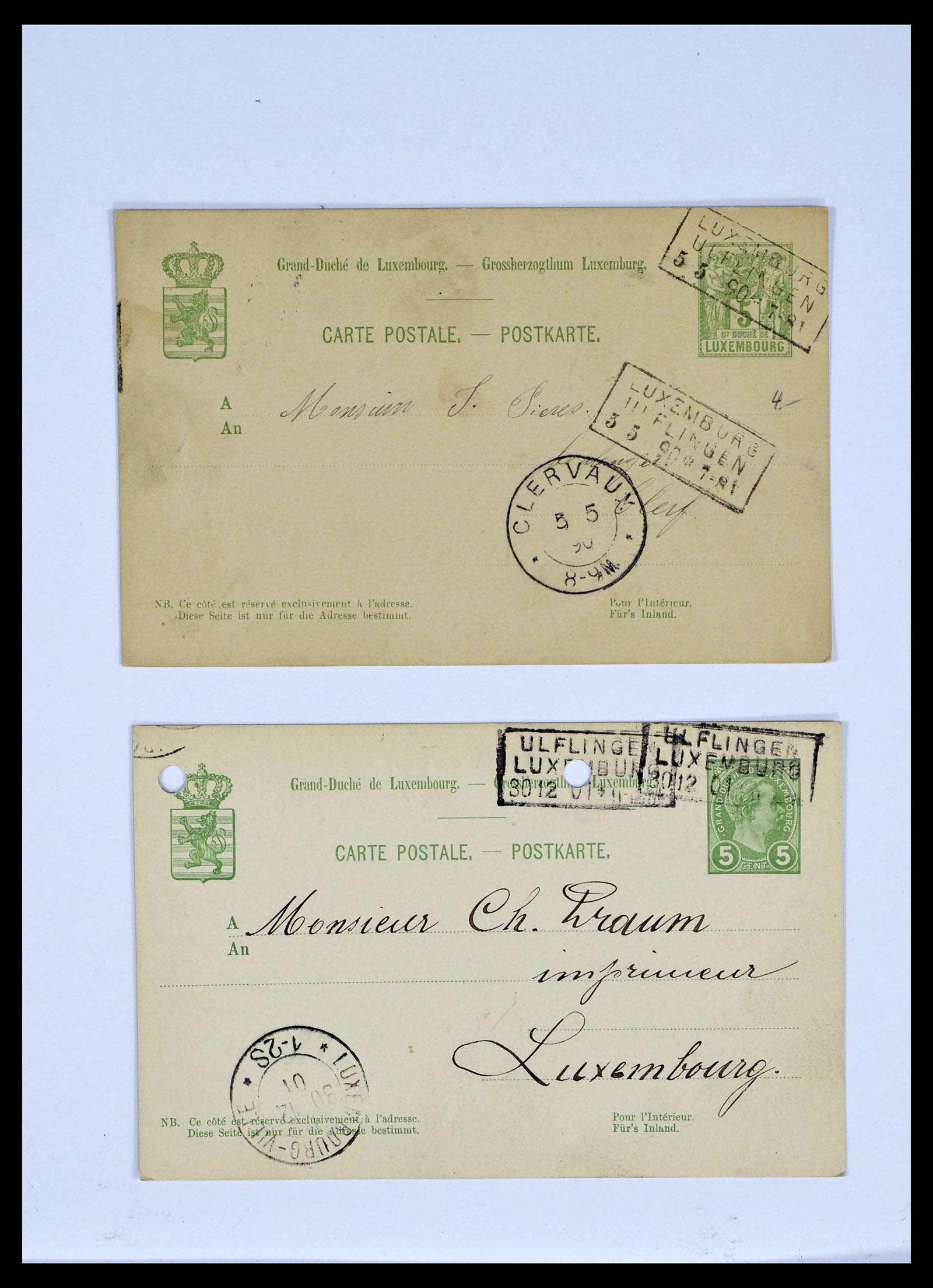 38876 0078 - Stamp collection 38876 Luxembourg train cancels 1890-1950.