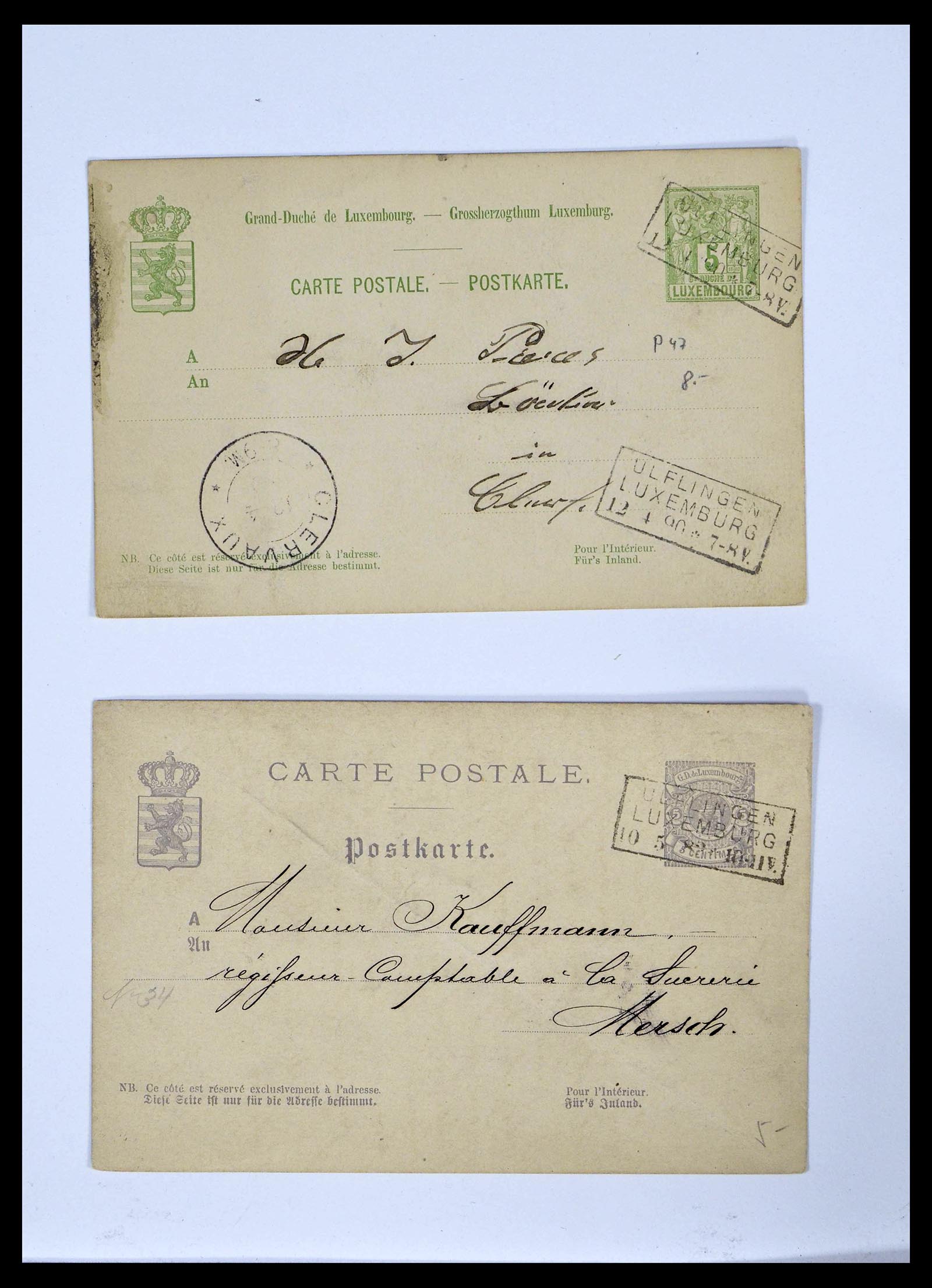 38876 0079 - Stamp collection 38876 Luxembourg train cancels 1890-1950.