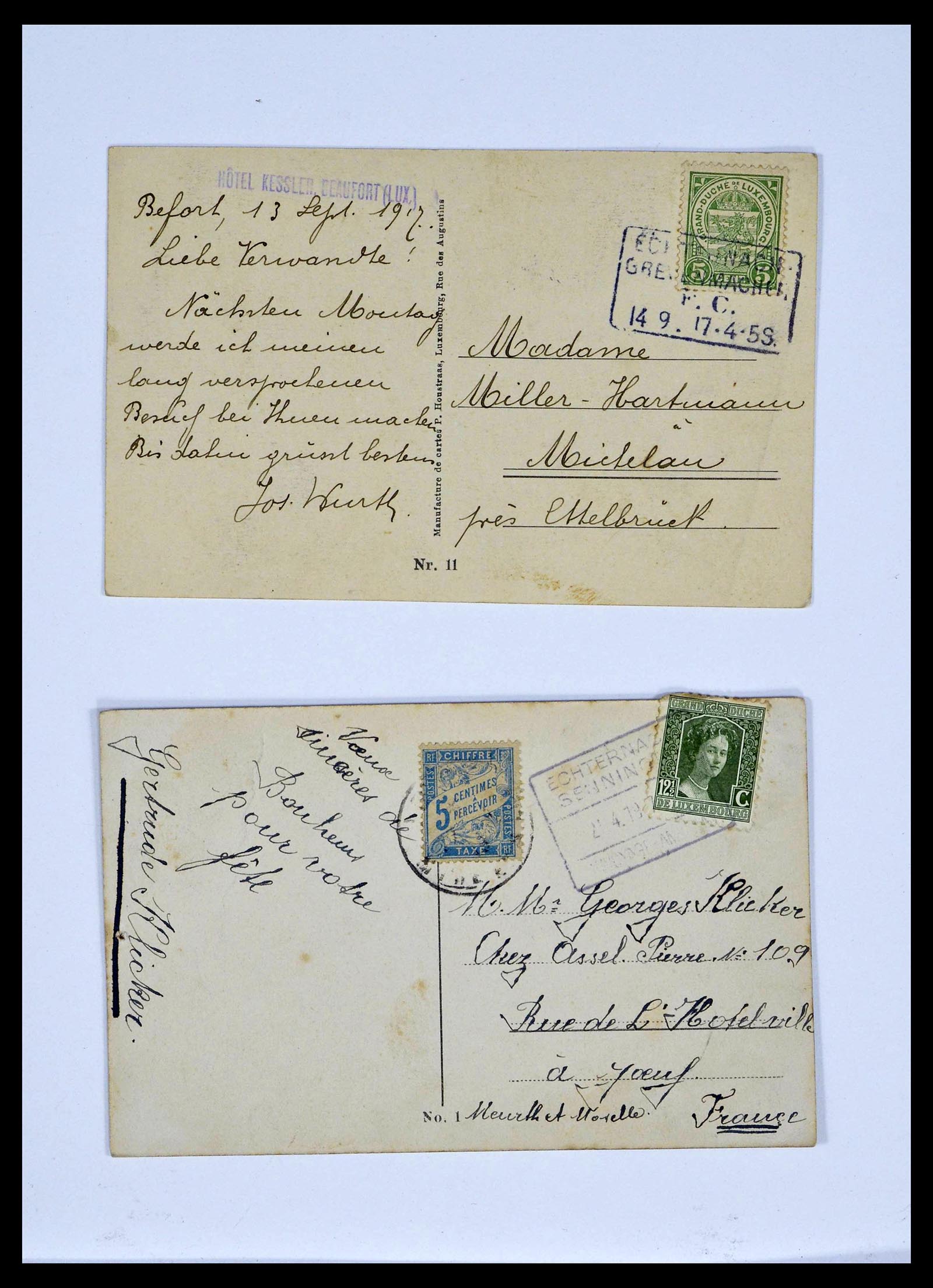 38876 0082 - Stamp collection 38876 Luxembourg train cancels 1890-1950.