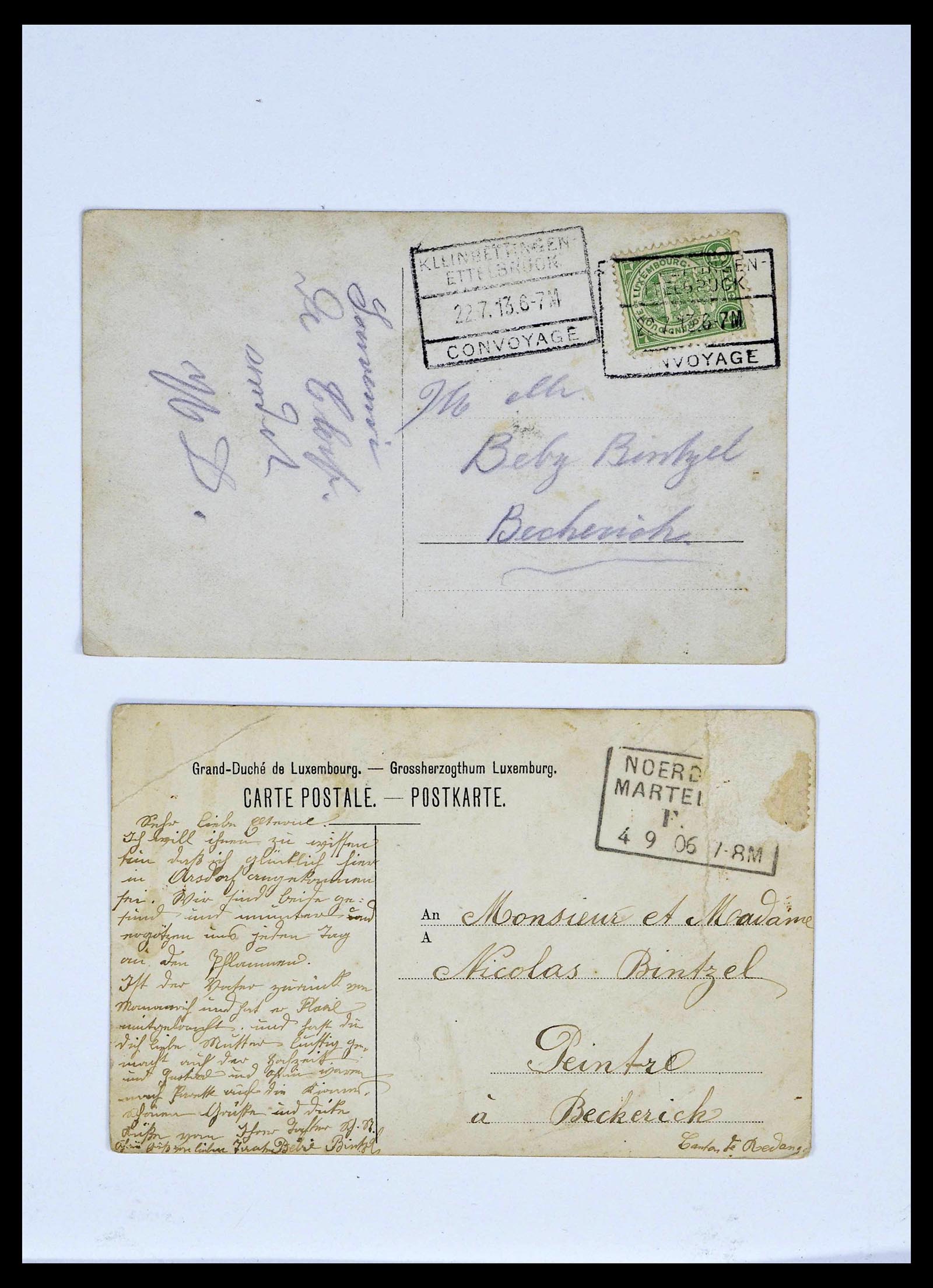 38876 0086 - Stamp collection 38876 Luxembourg train cancels 1890-1950.