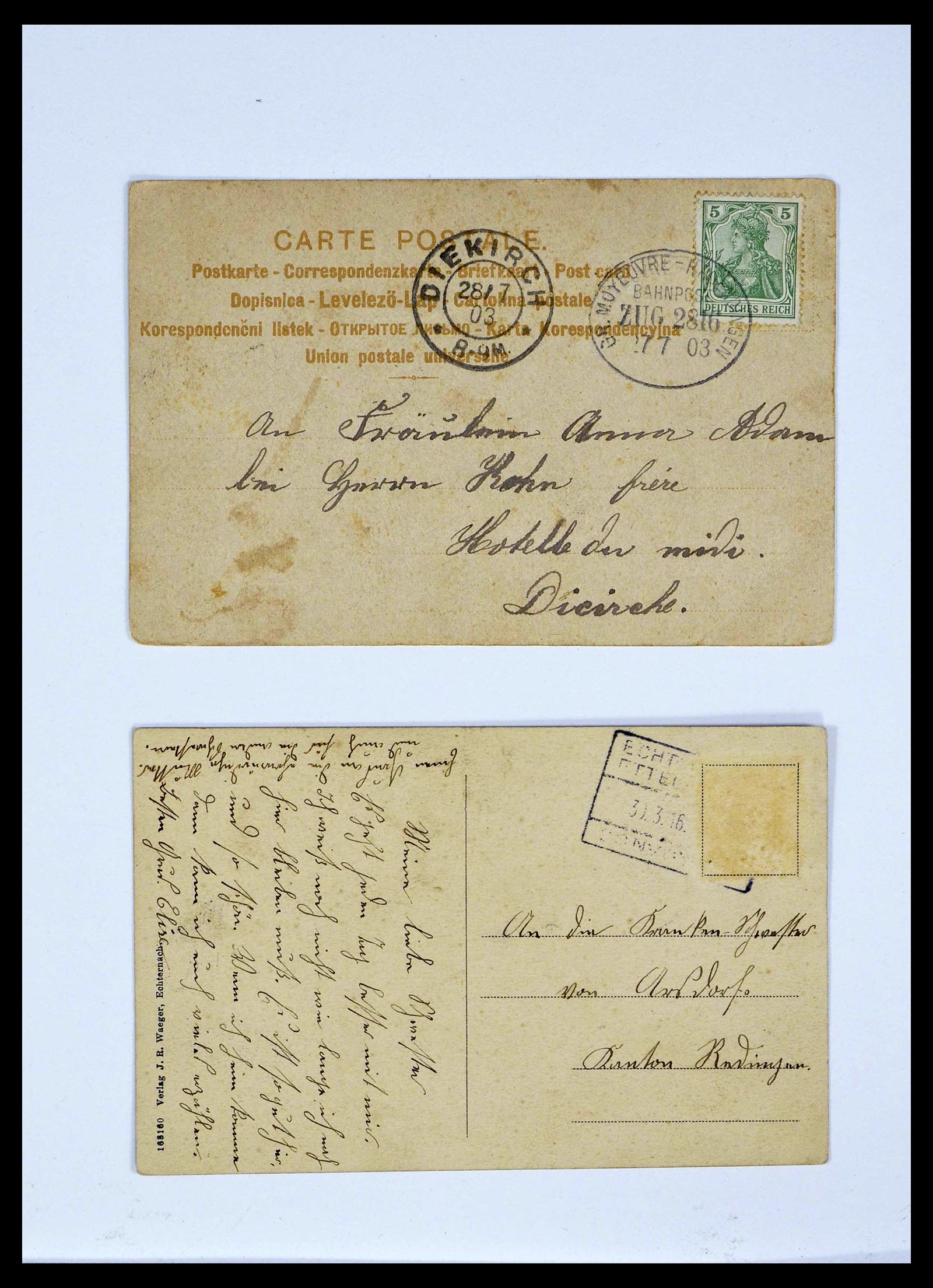 38876 0088 - Stamp collection 38876 Luxembourg train cancels 1890-1950.