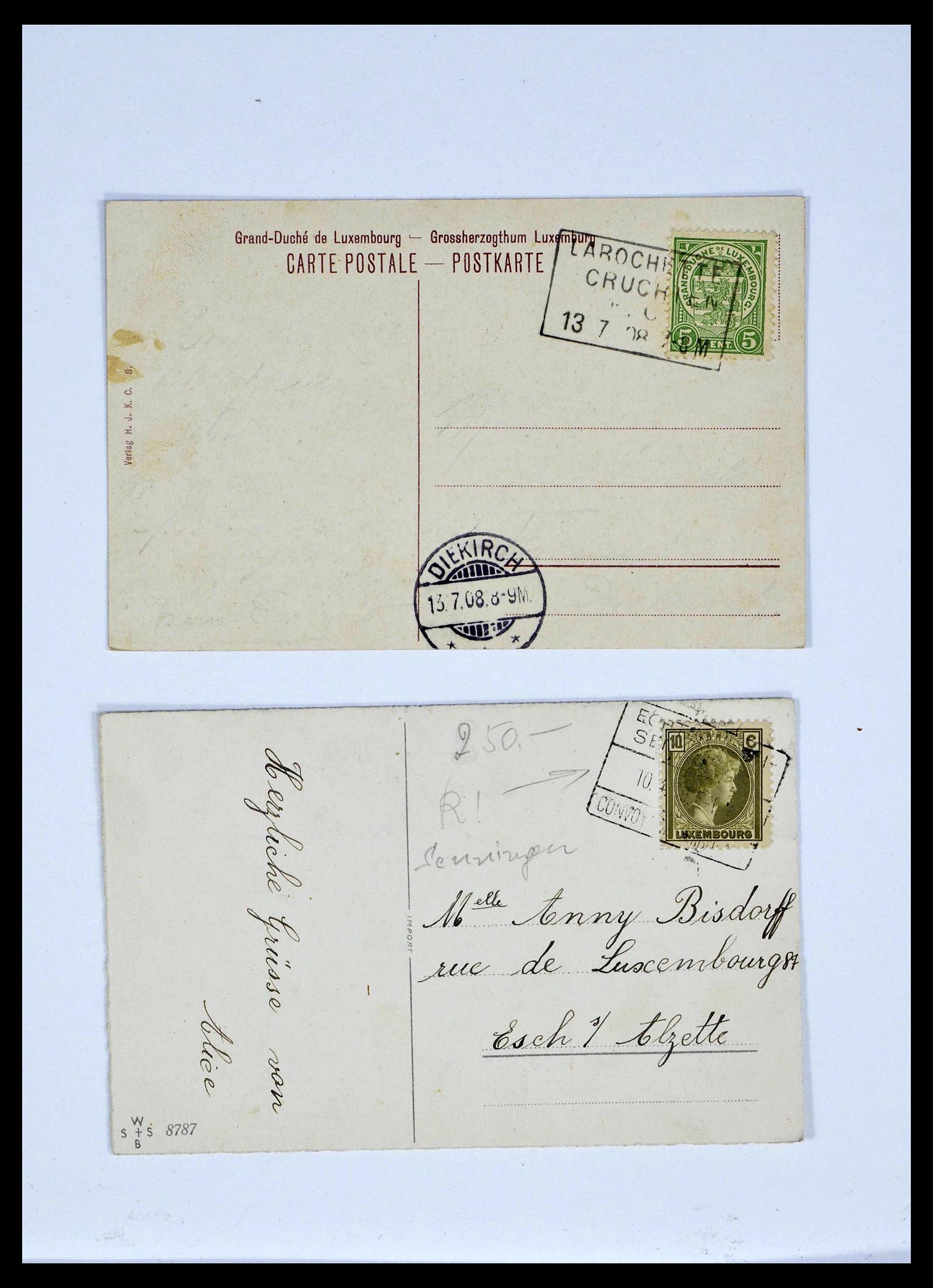 38876 0089 - Stamp collection 38876 Luxembourg train cancels 1890-1950.