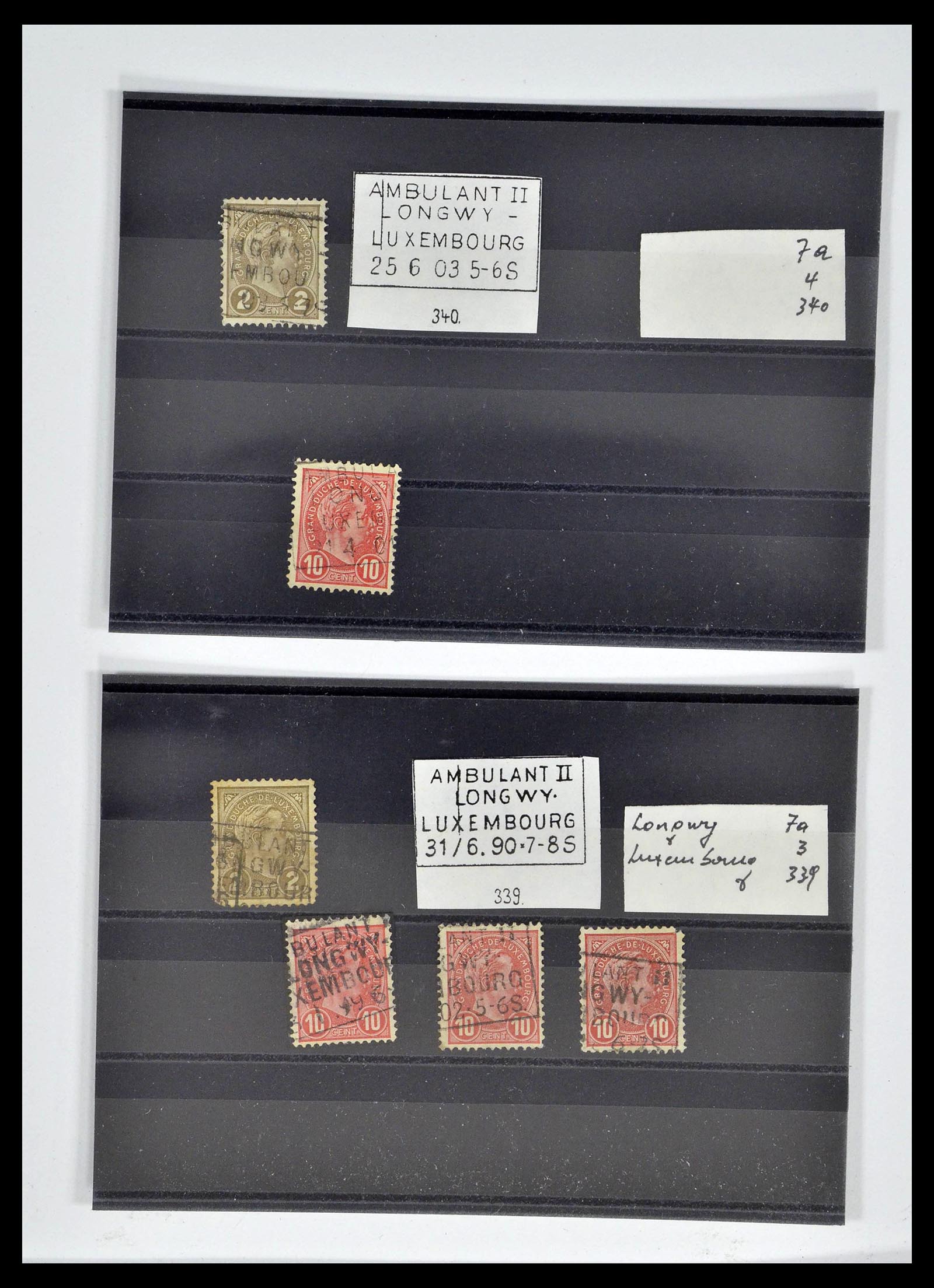 38876 0090 - Stamp collection 38876 Luxembourg train cancels 1890-1950.