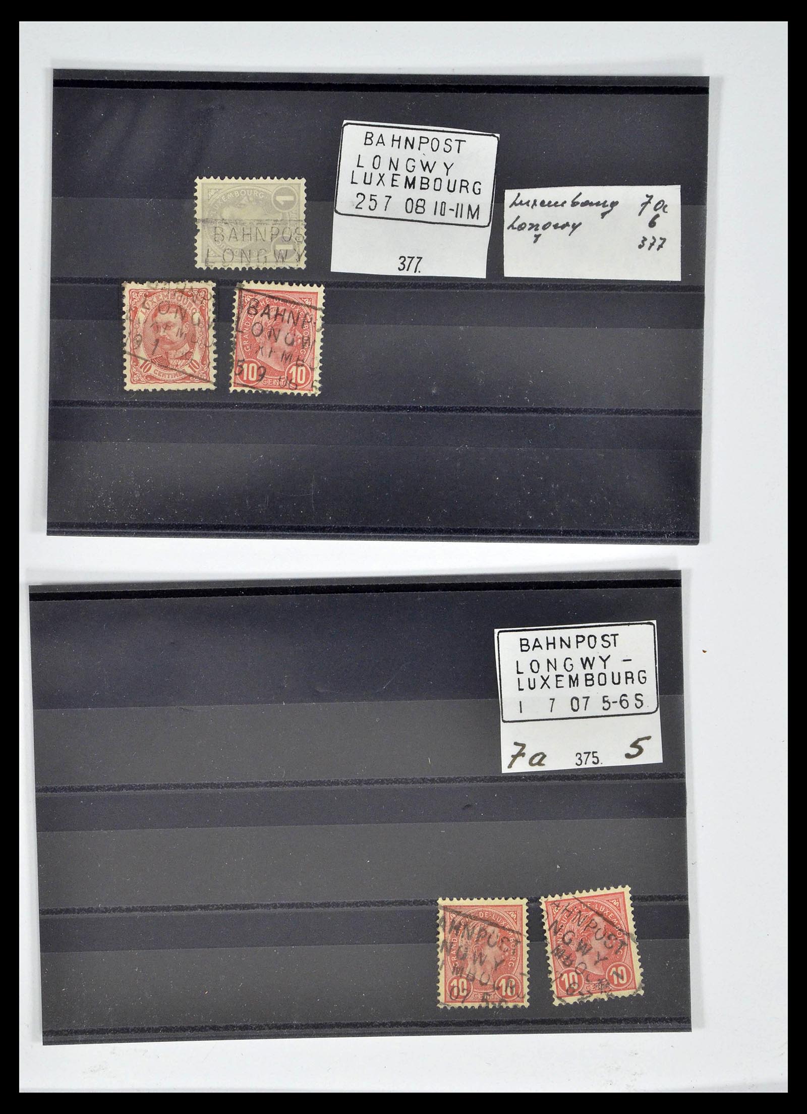 38876 0091 - Stamp collection 38876 Luxembourg train cancels 1890-1950.