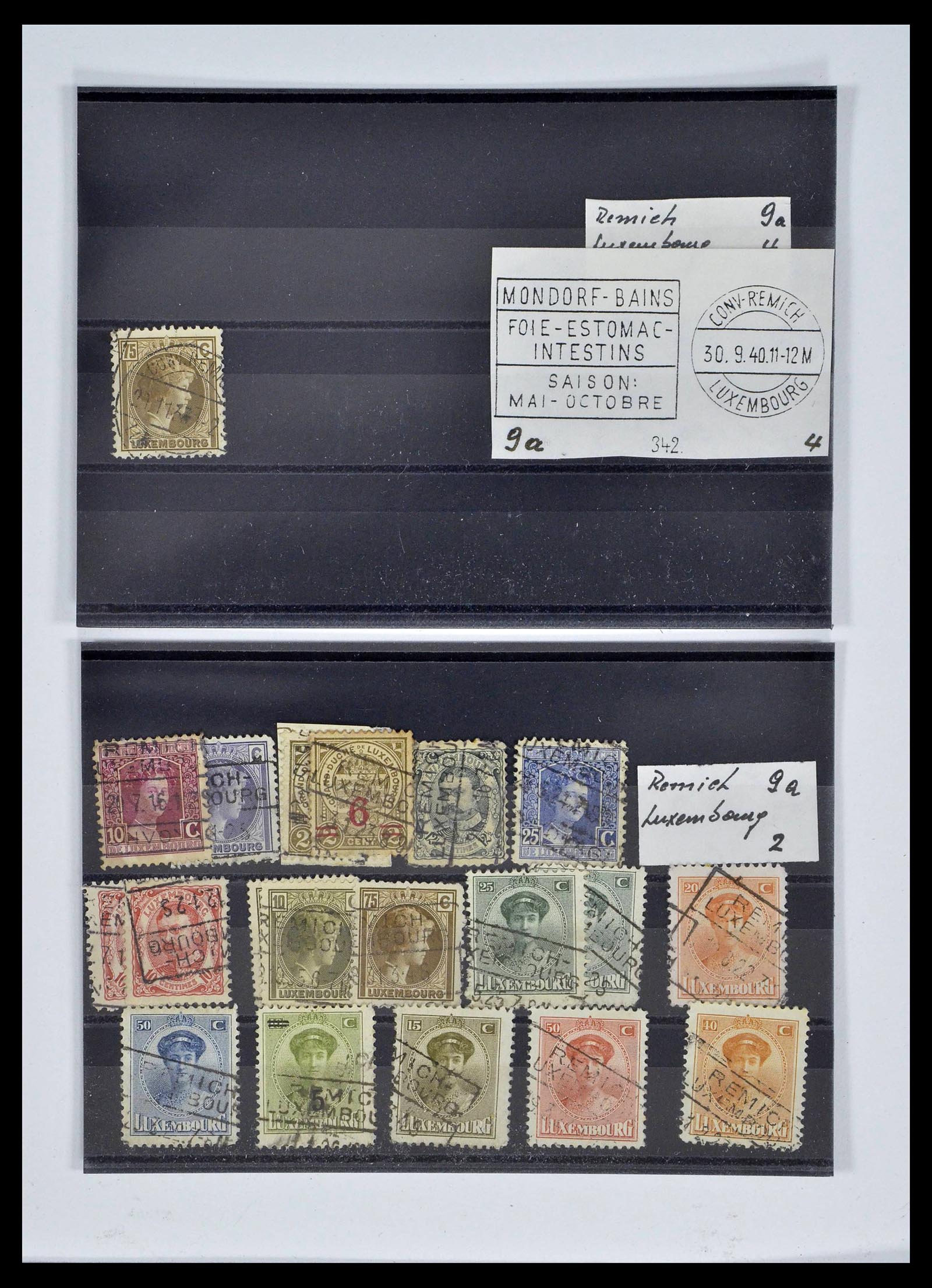 38876 0095 - Stamp collection 38876 Luxembourg train cancels 1890-1950.