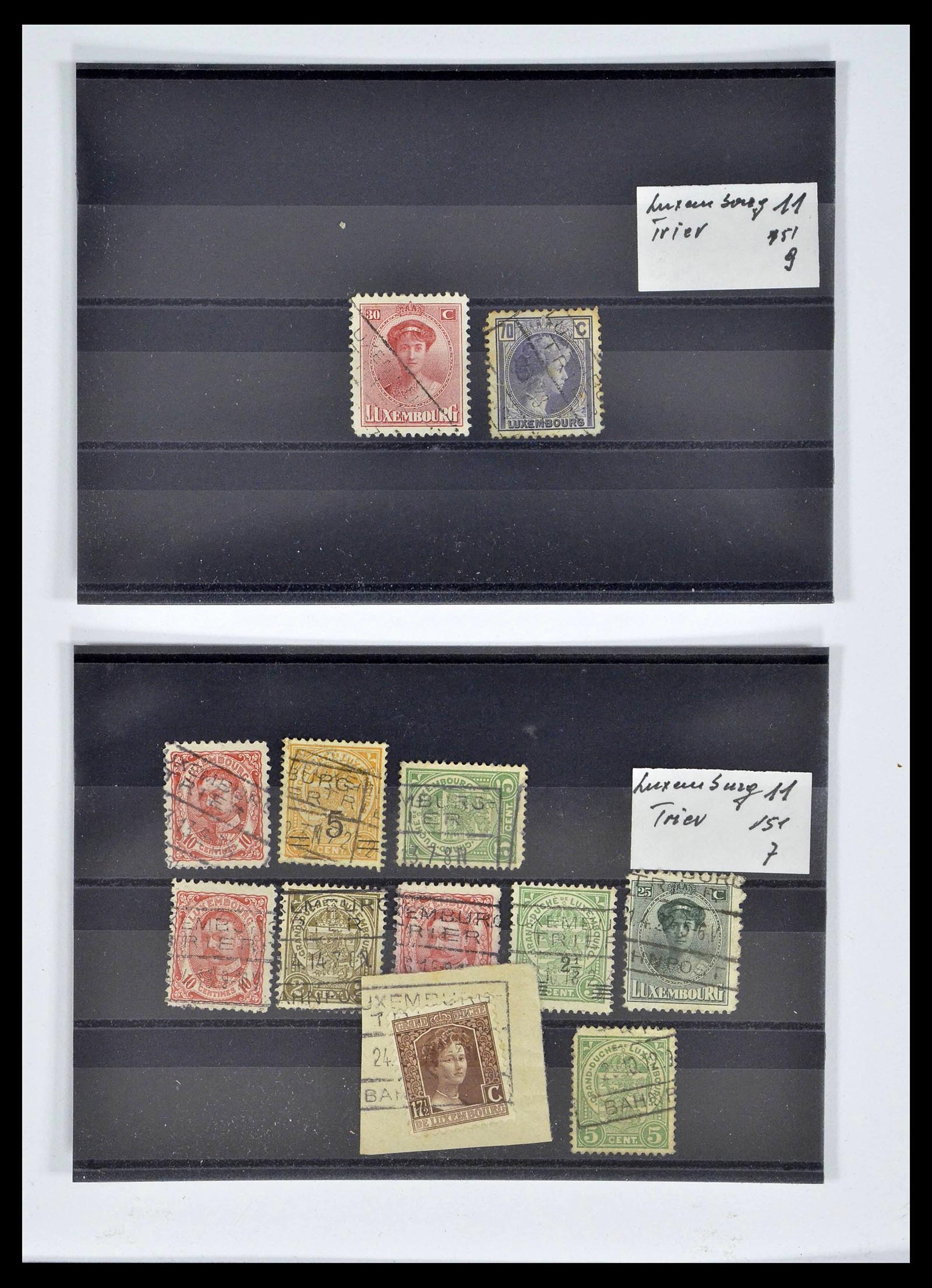 38876 0101 - Postzegelverzameling 38876 Luxemburg treinstempels 1890-1950.