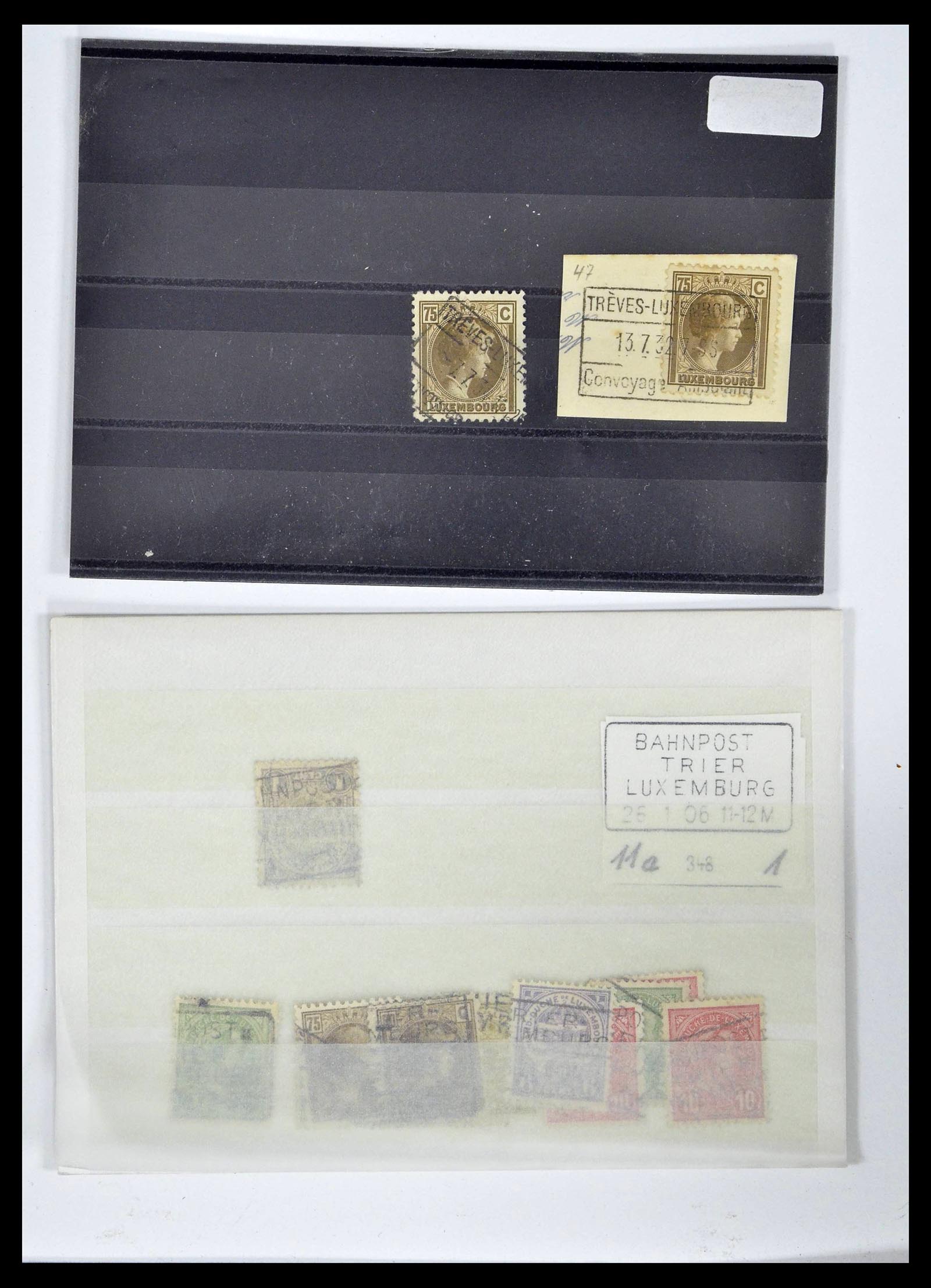 38876 0102 - Stamp collection 38876 Luxembourg train cancels 1890-1950.