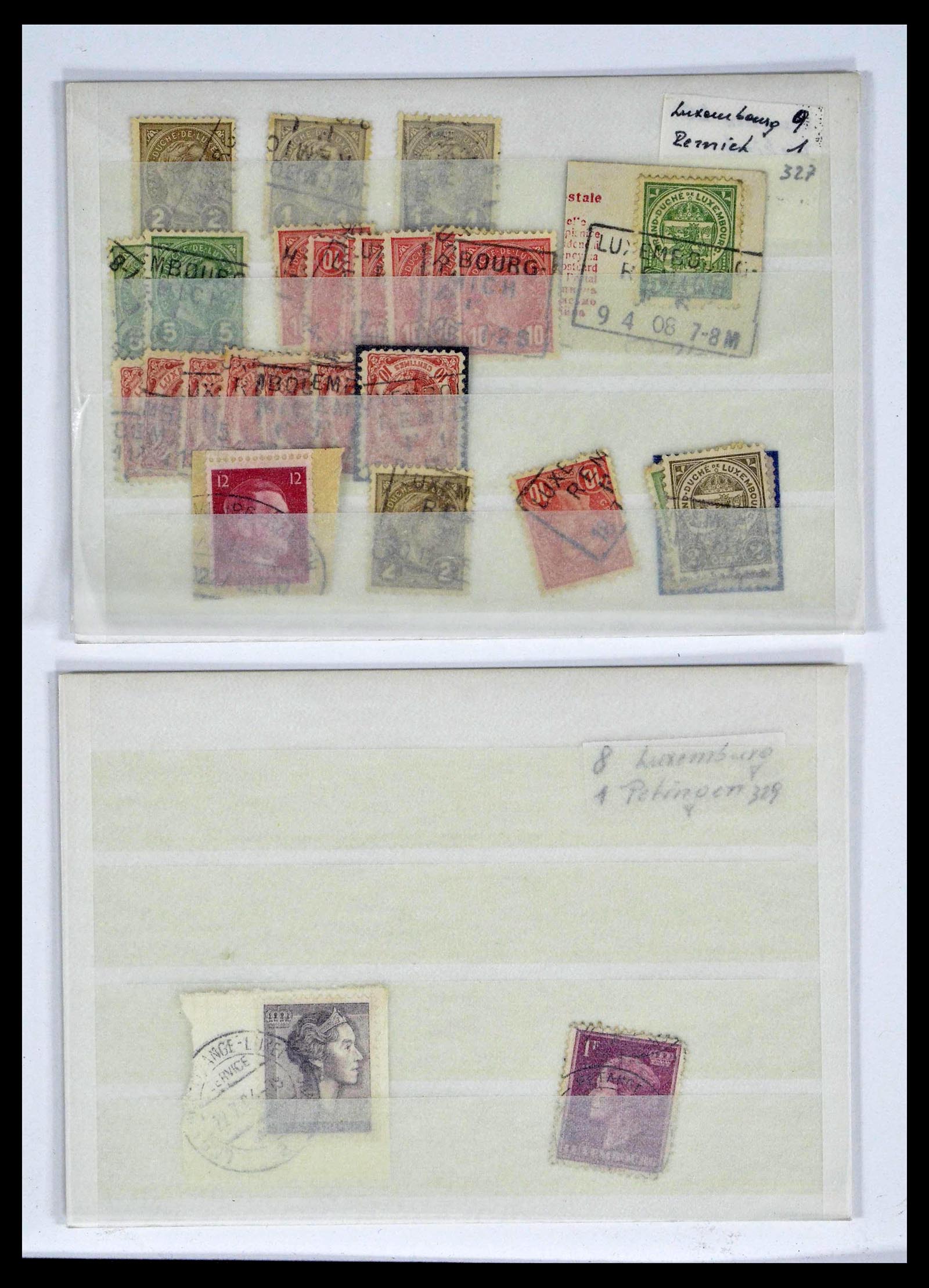 38876 0105 - Postzegelverzameling 38876 Luxemburg treinstempels 1890-1950.