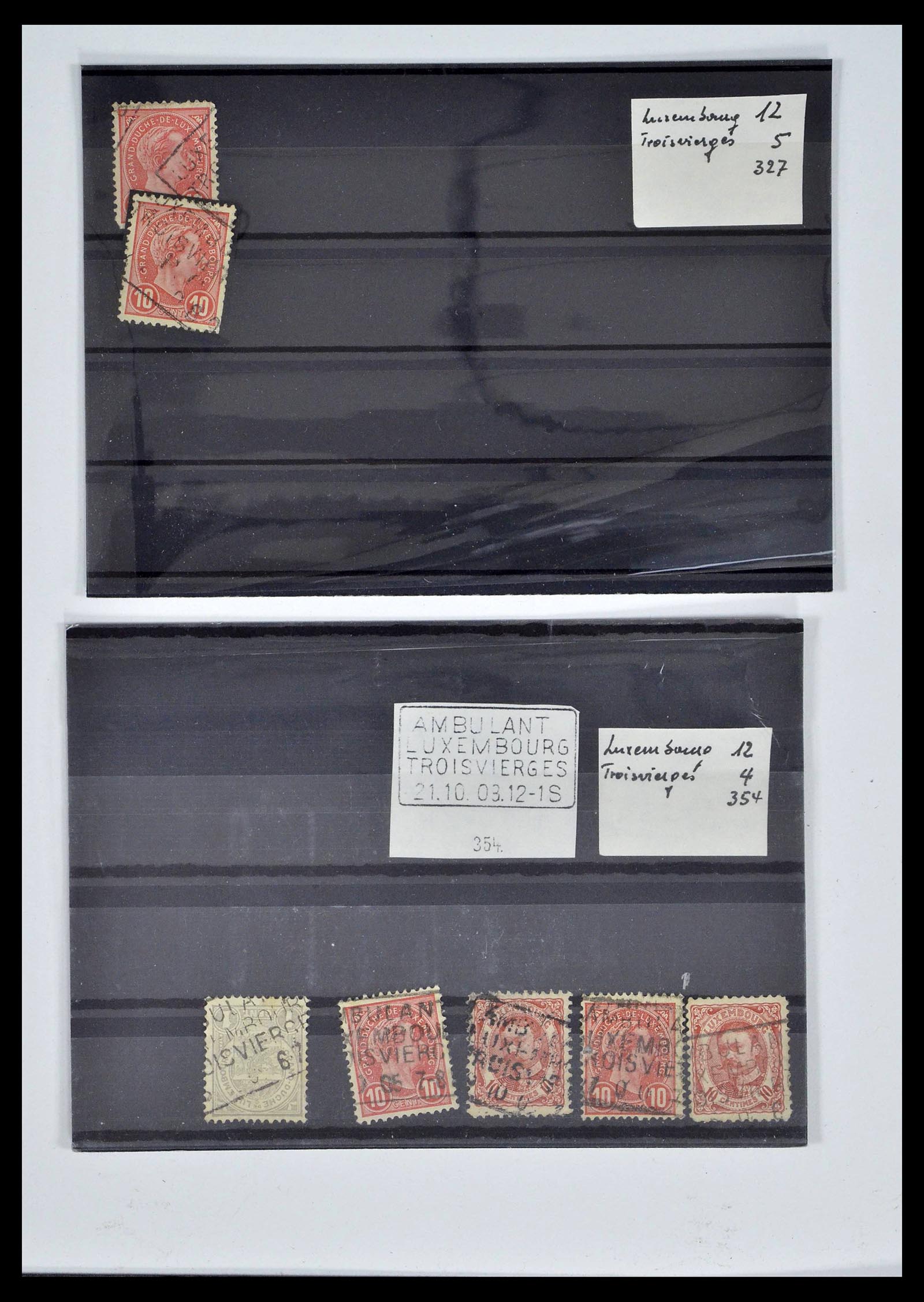 38876 0108 - Postzegelverzameling 38876 Luxemburg treinstempels 1890-1950.
