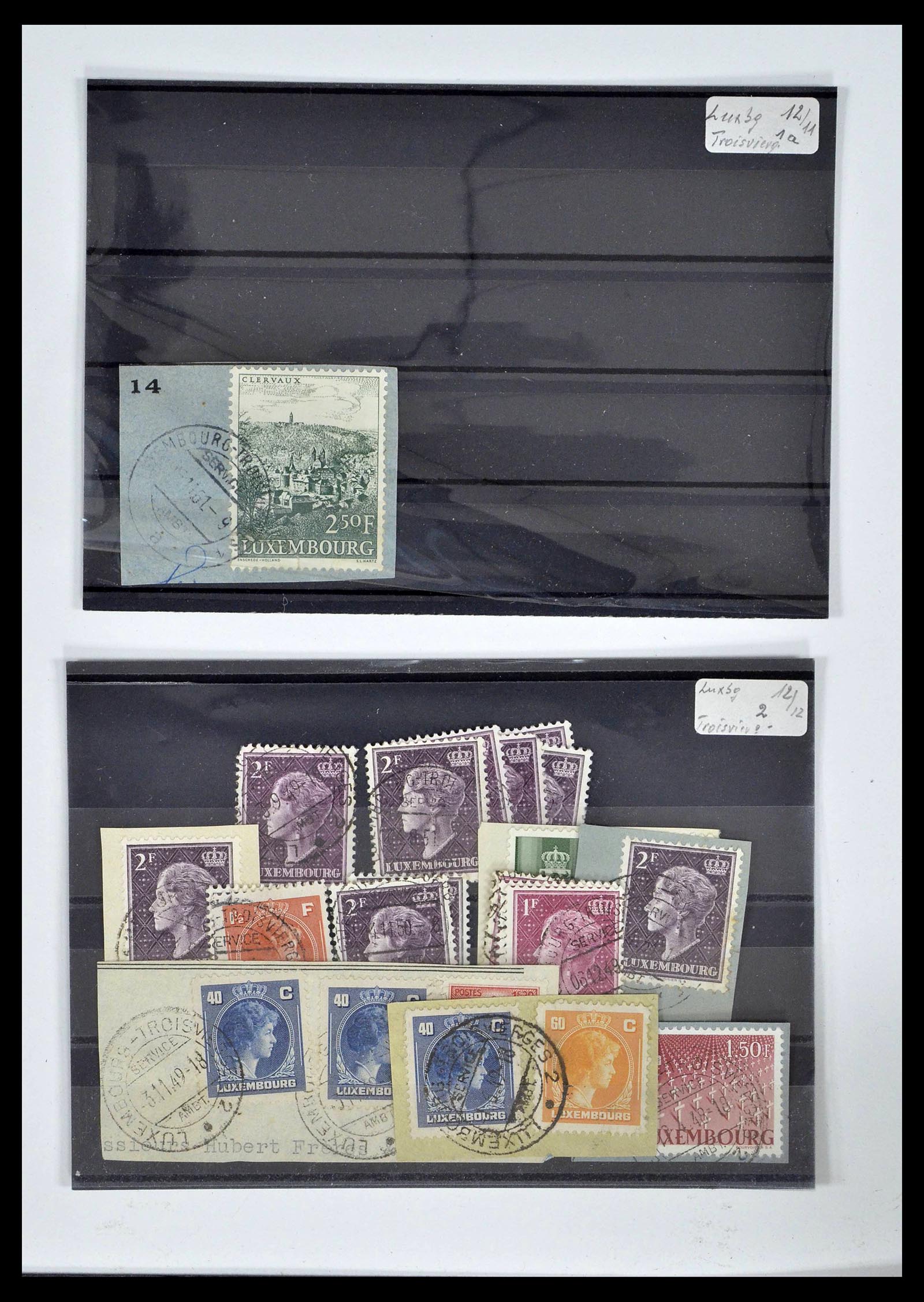 38876 0111 - Postzegelverzameling 38876 Luxemburg treinstempels 1890-1950.