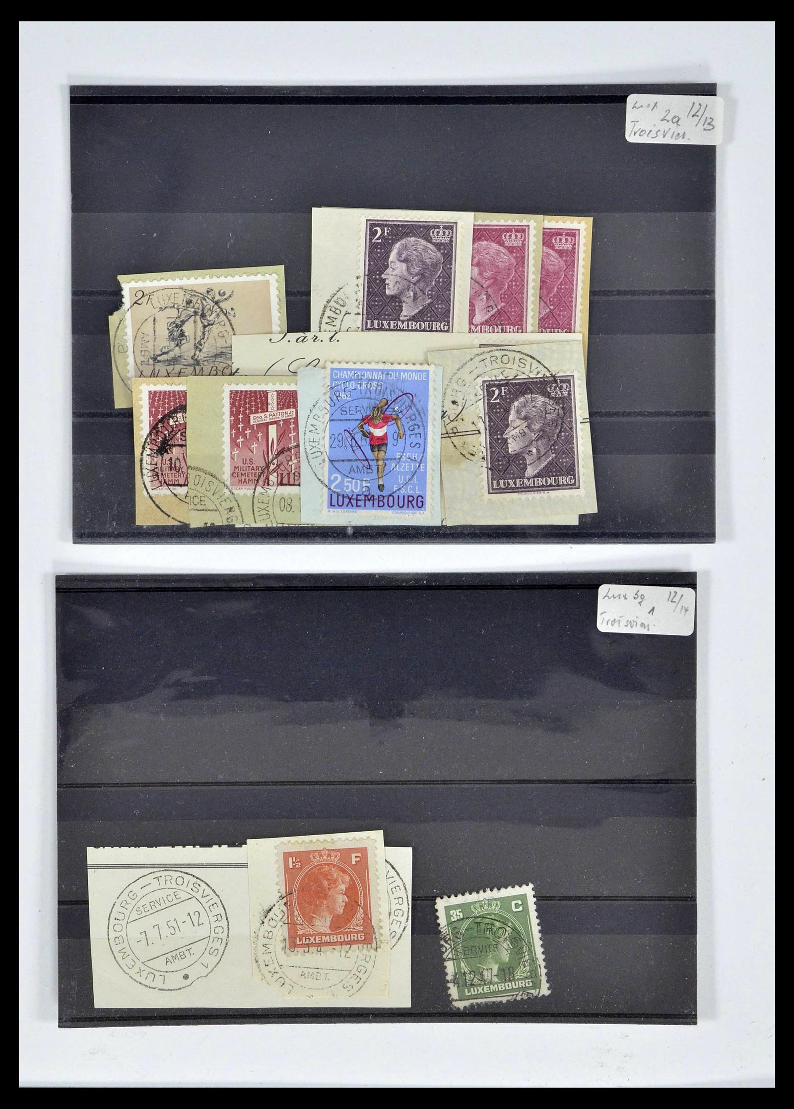 38876 0112 - Postzegelverzameling 38876 Luxemburg treinstempels 1890-1950.