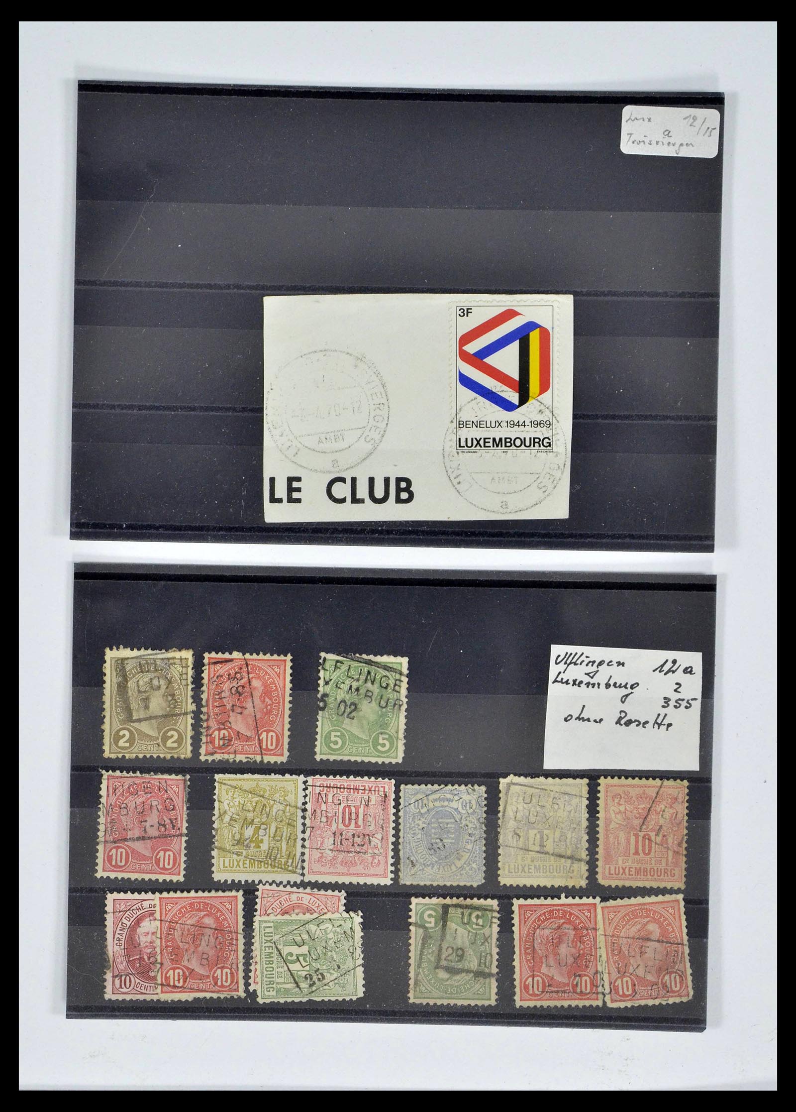 38876 0113 - Postzegelverzameling 38876 Luxemburg treinstempels 1890-1950.