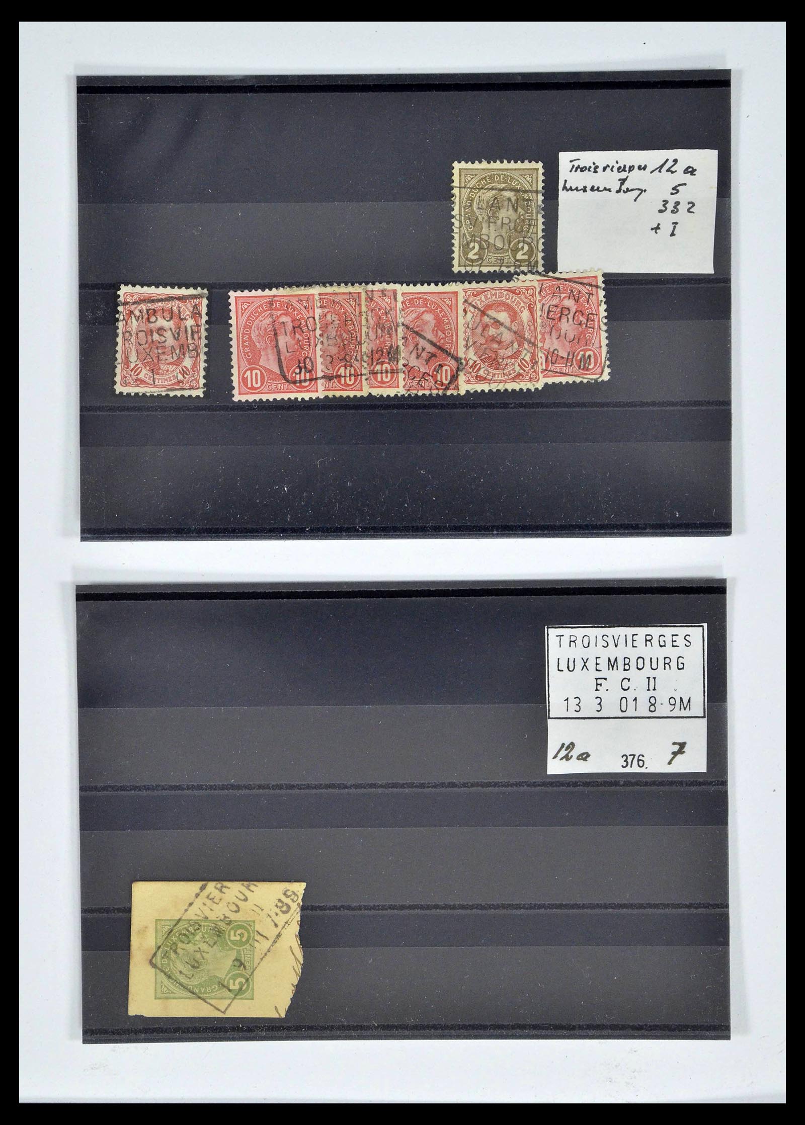 38876 0115 - Postzegelverzameling 38876 Luxemburg treinstempels 1890-1950.