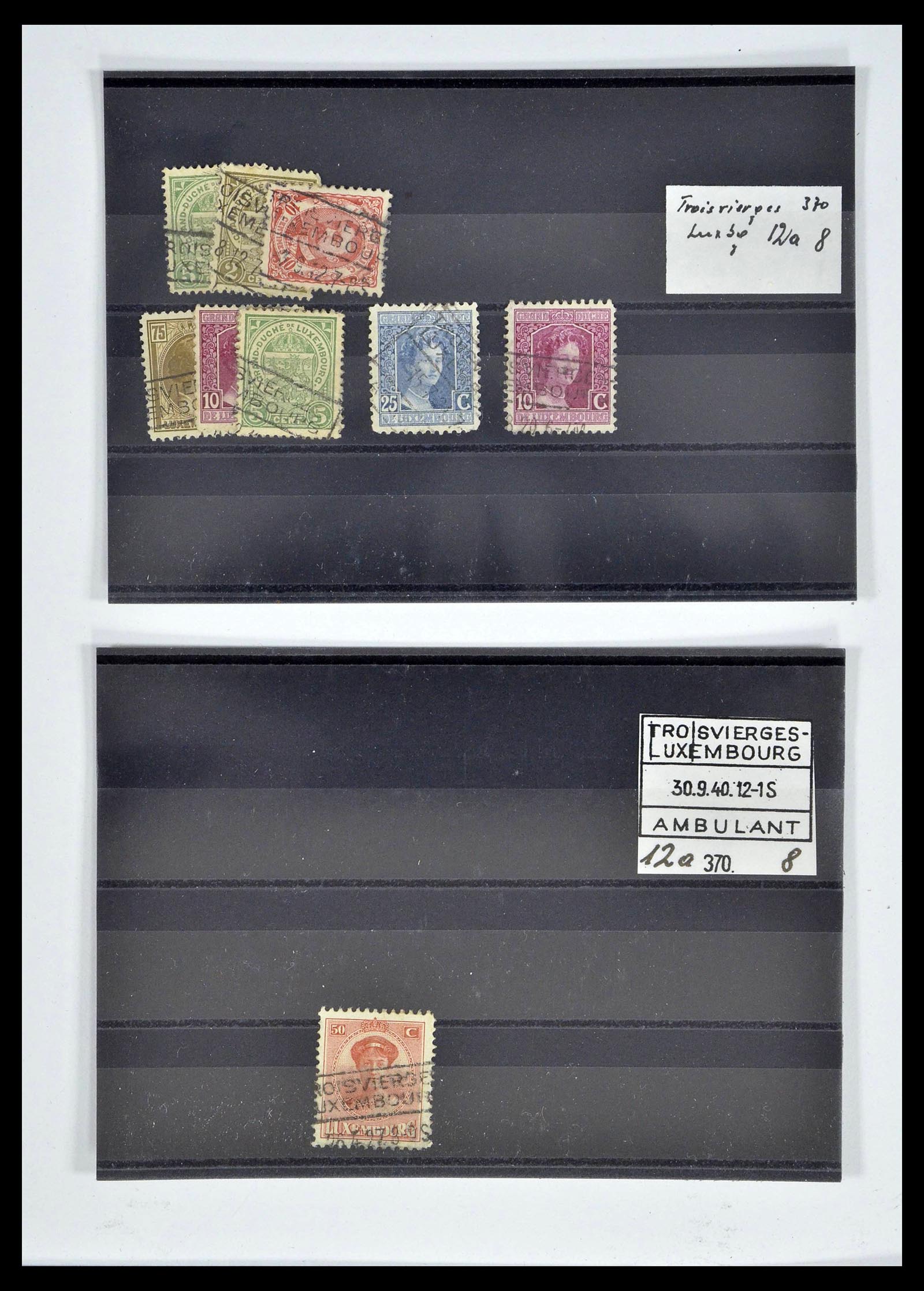38876 0116 - Stamp collection 38876 Luxembourg train cancels 1890-1950.