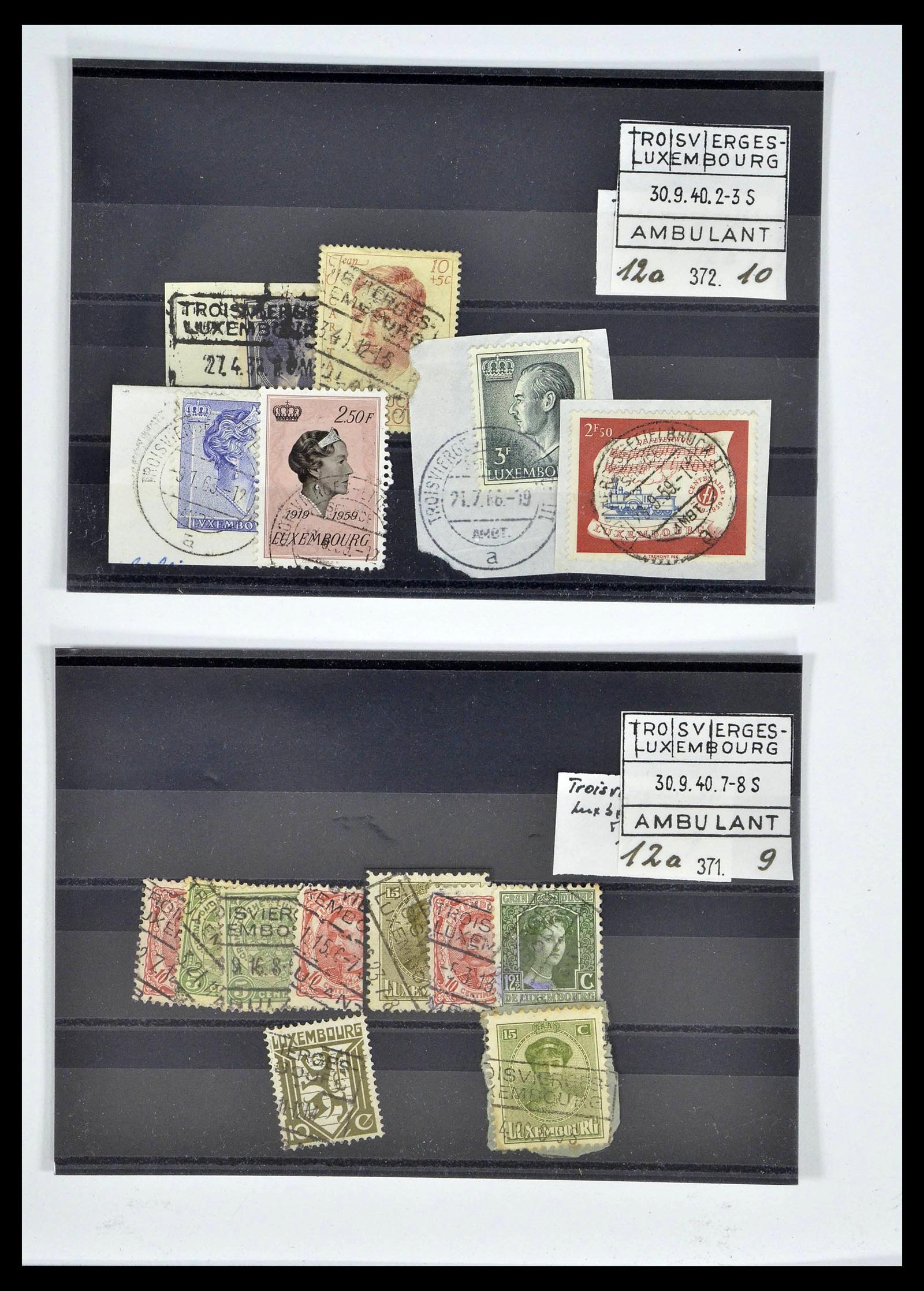 38876 0117 - Postzegelverzameling 38876 Luxemburg treinstempels 1890-1950.