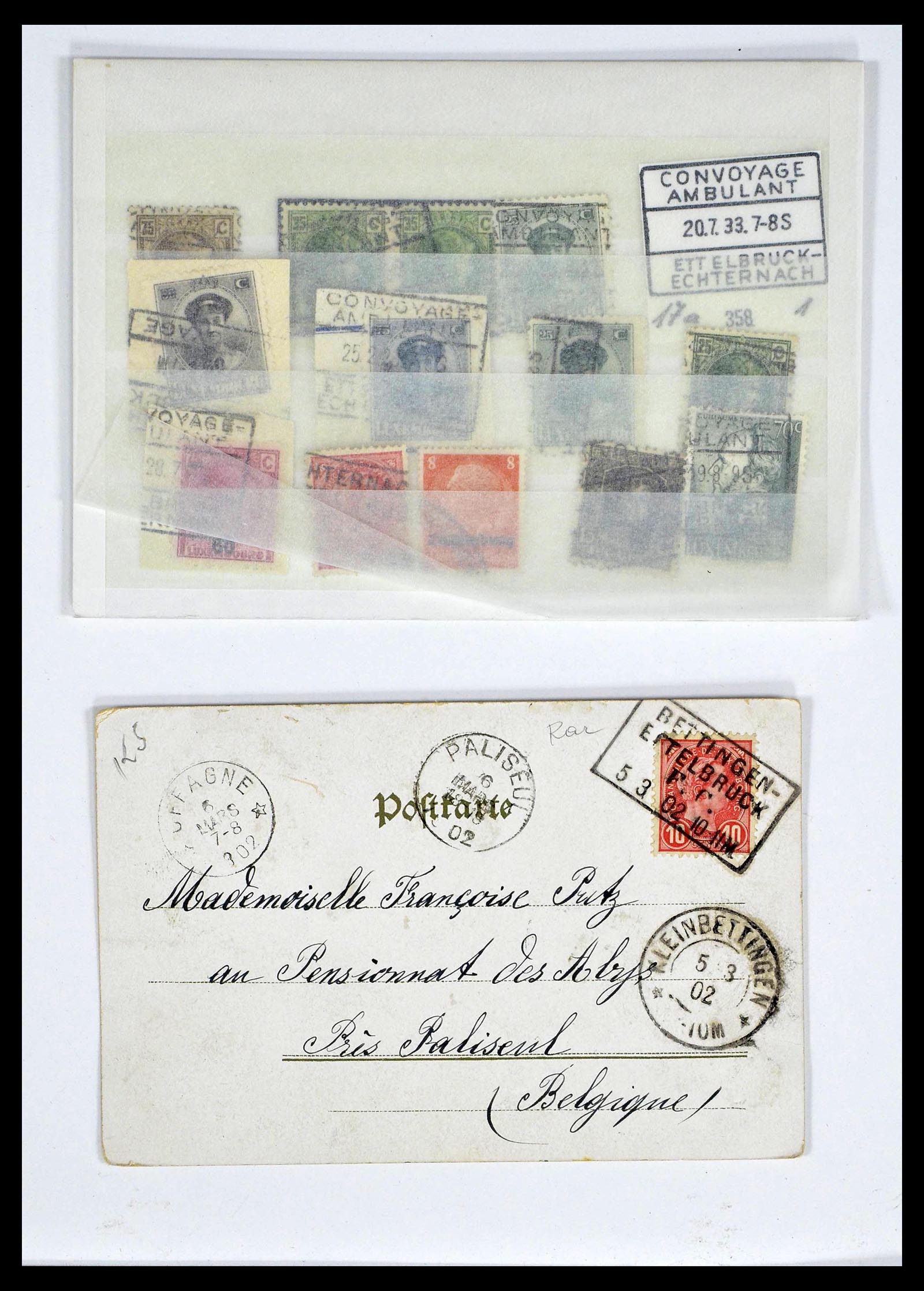 38876 0118 - Stamp collection 38876 Luxembourg train cancels 1890-1950.