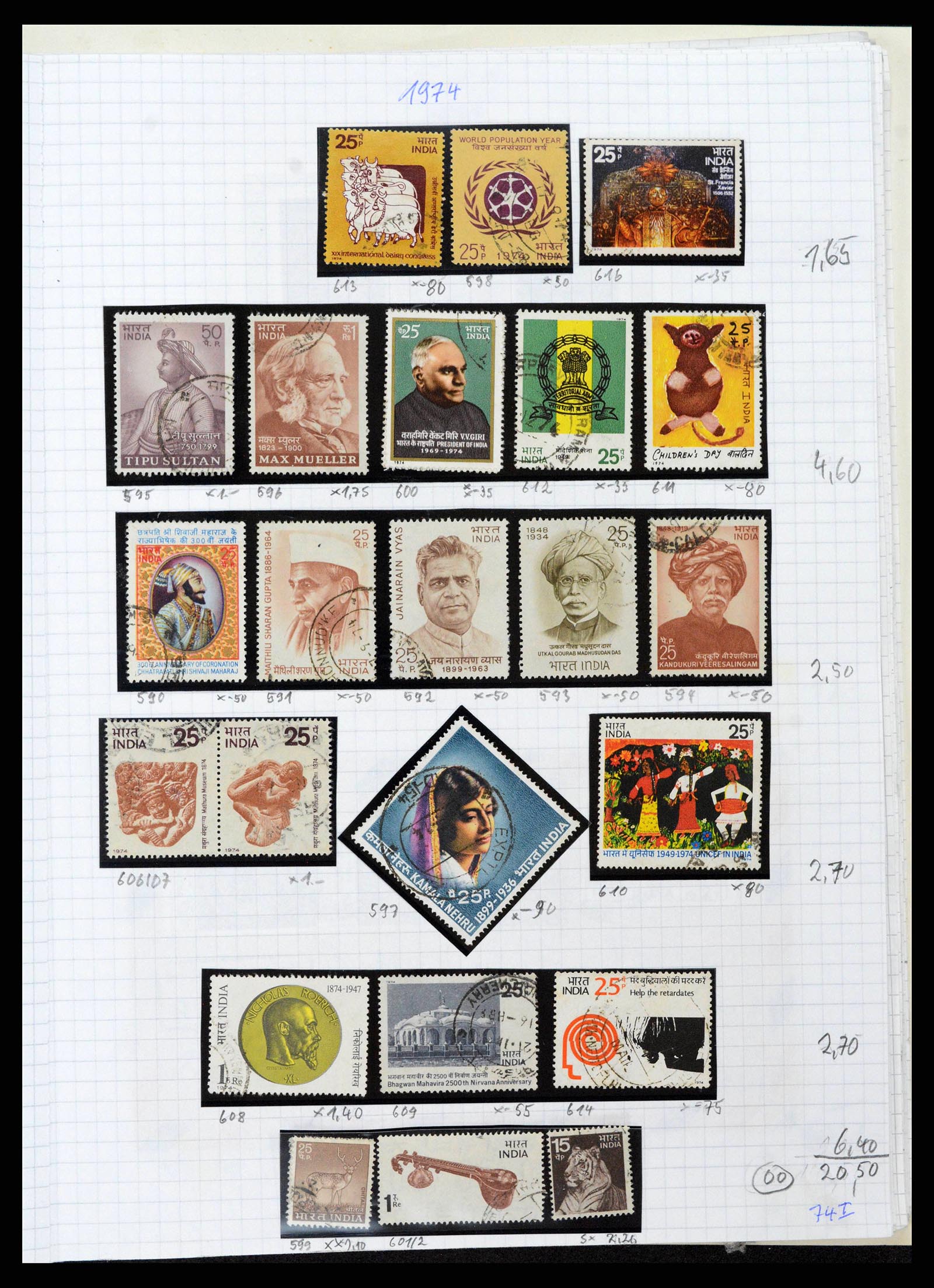 38879 0034 - Stamp collection 38879 India and Pakistan 1854-1975.