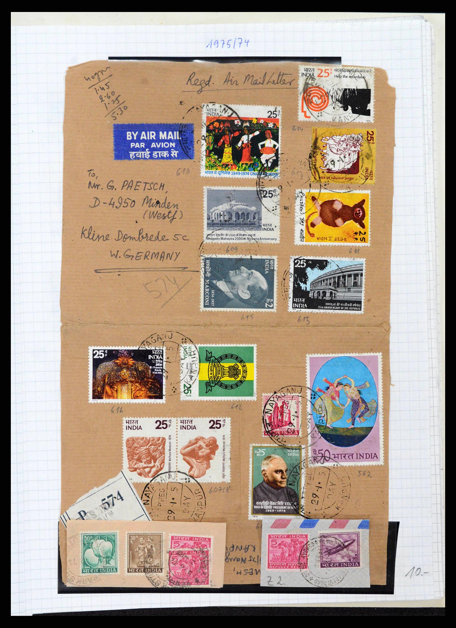 38879 0040 - Postzegelverzameling 38879 India en Pakistan 1854-1975.