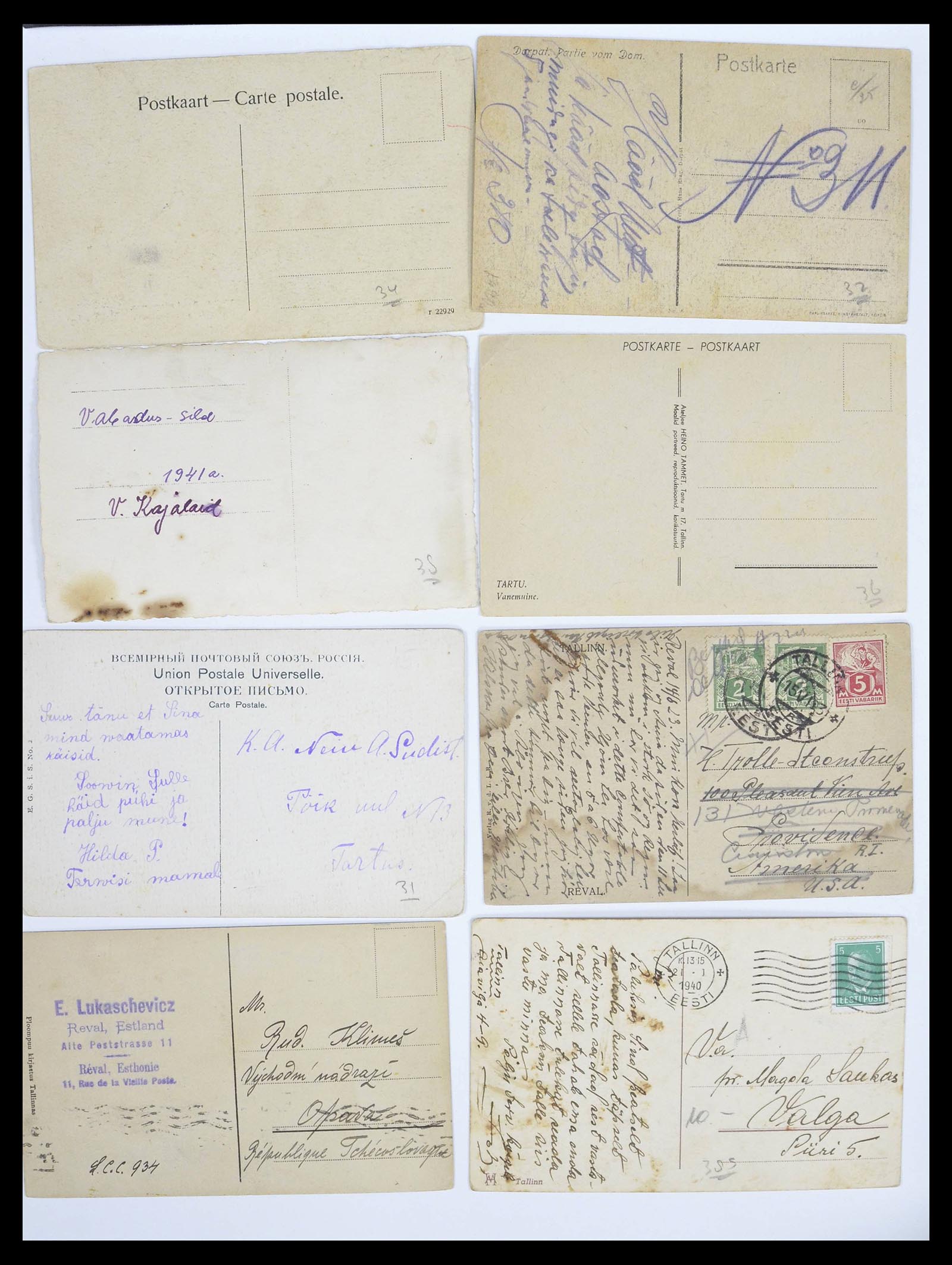 38881 0054 - Stamp collection 38881 Estonia picture postcards 1918-1940.